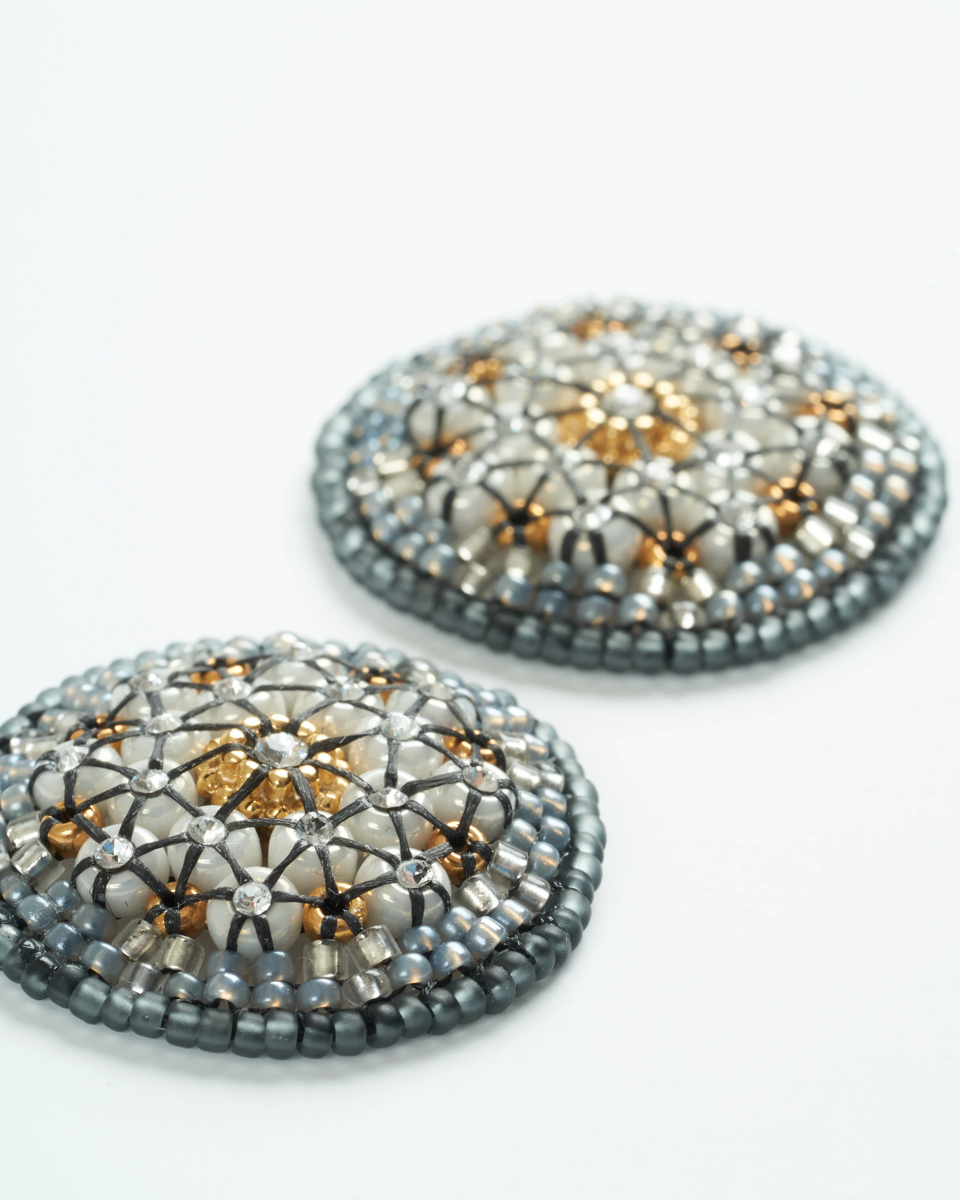 swarovski/pyrite large stud earrings - multi - Image 2