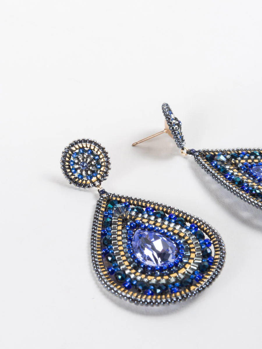 sapphire flower earrings - Image 2
