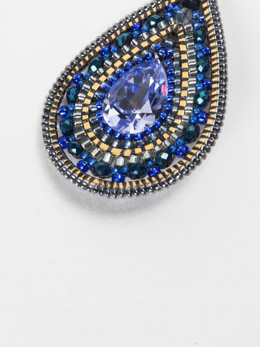 sapphire flower earrings - Image 3