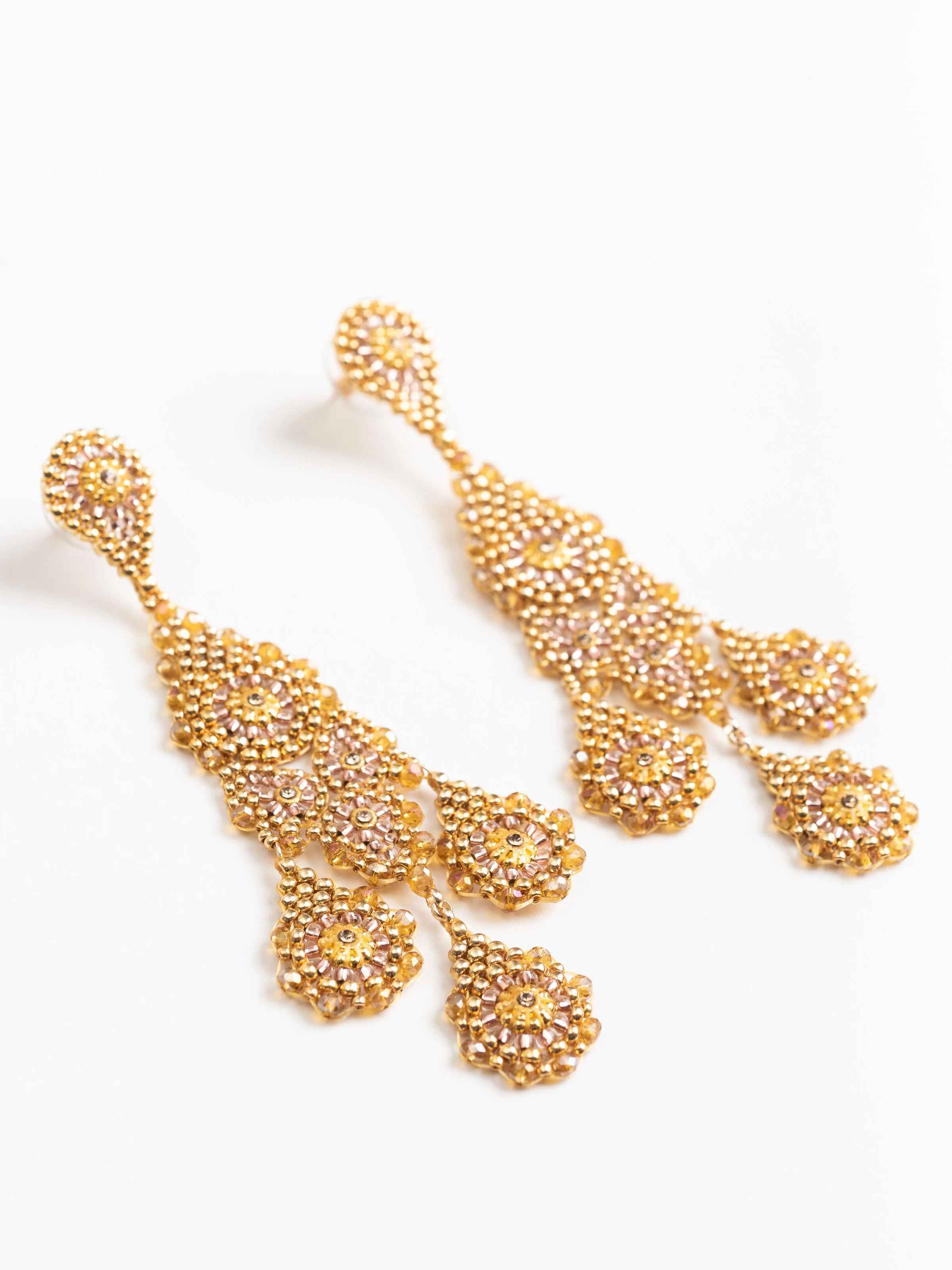 gold miyuki beaded earrings - Image 2