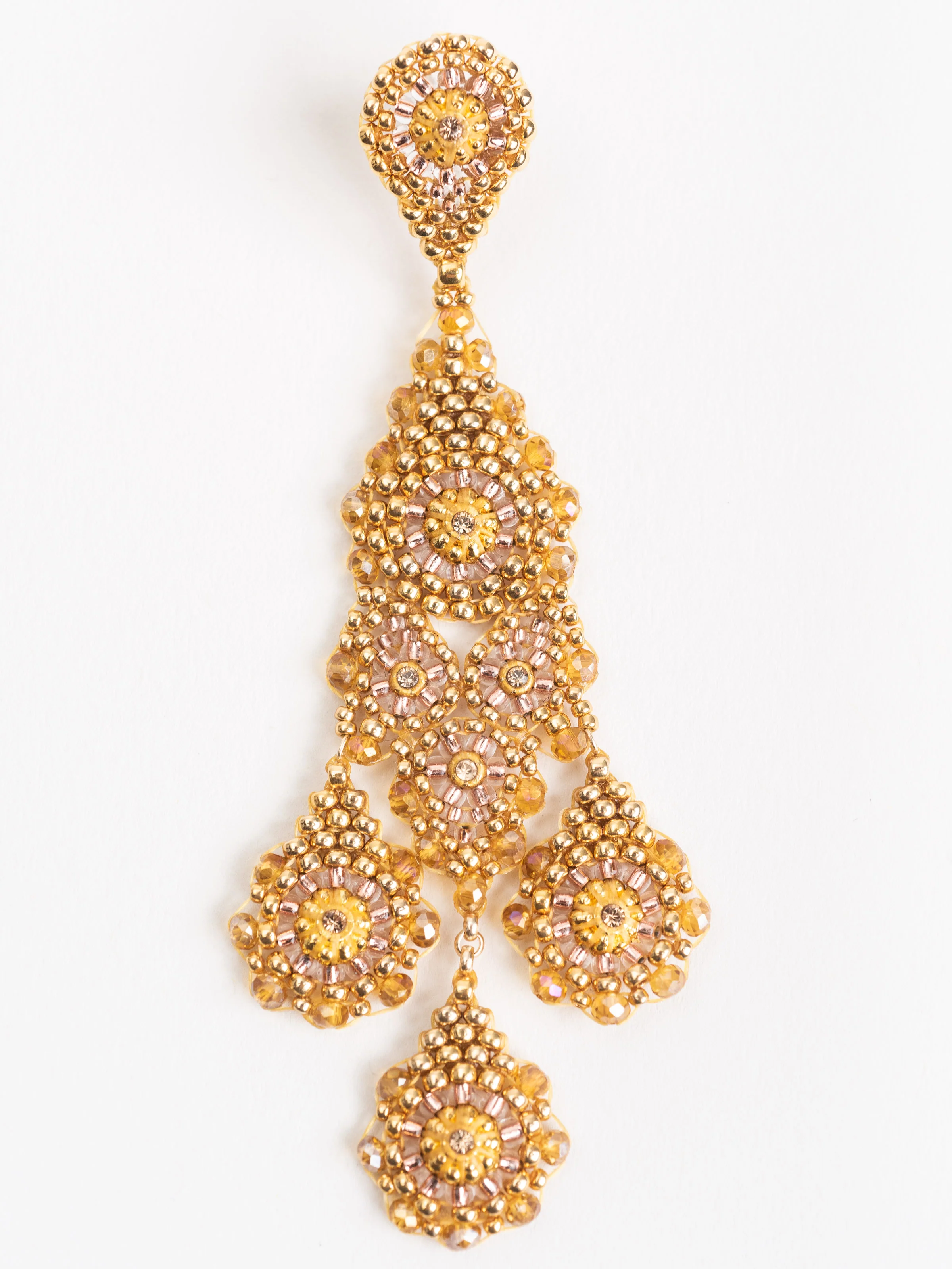 gold miyuki beaded earrings - Image 3
