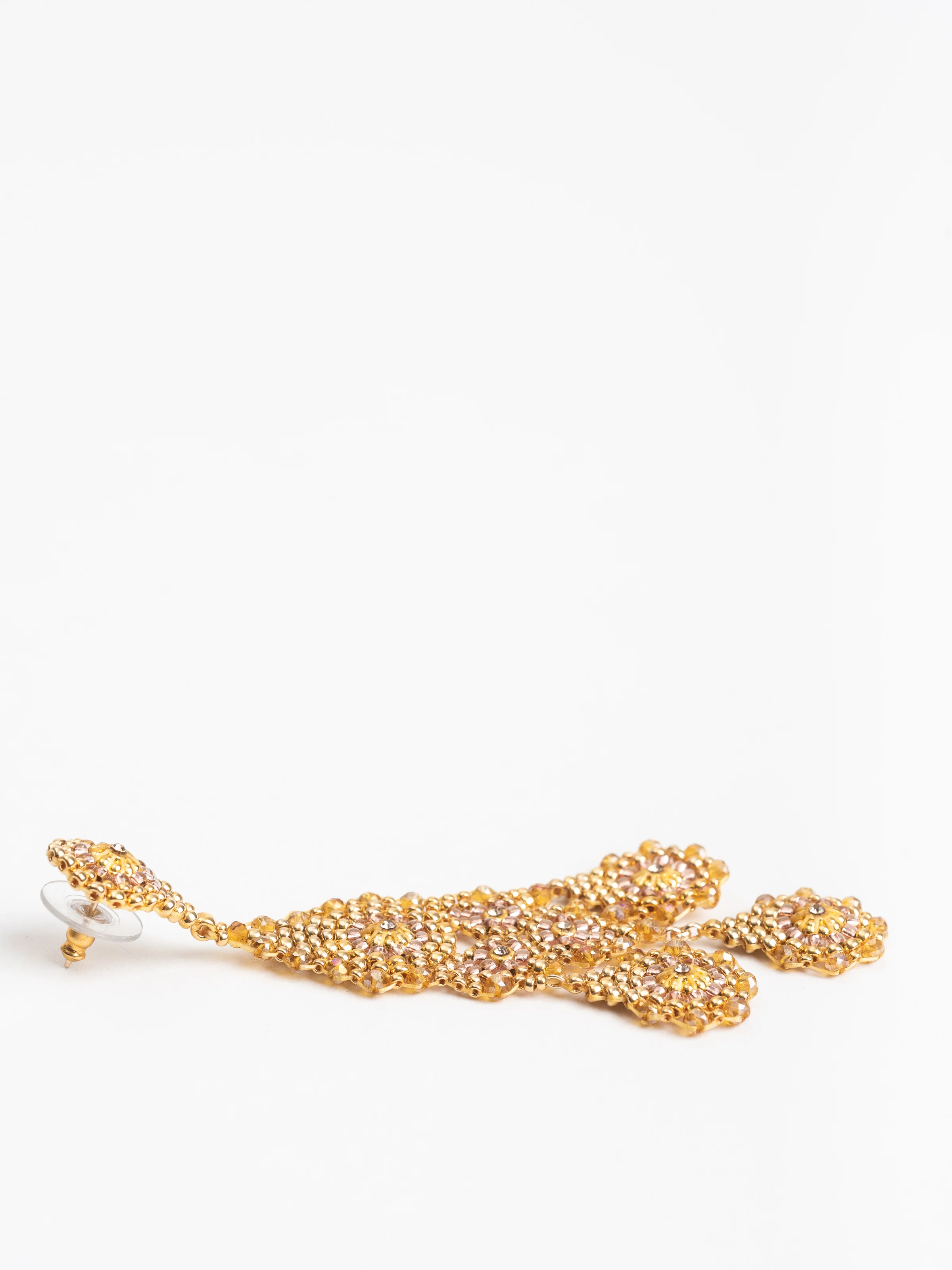 gold miyuki beaded earrings - Image 6