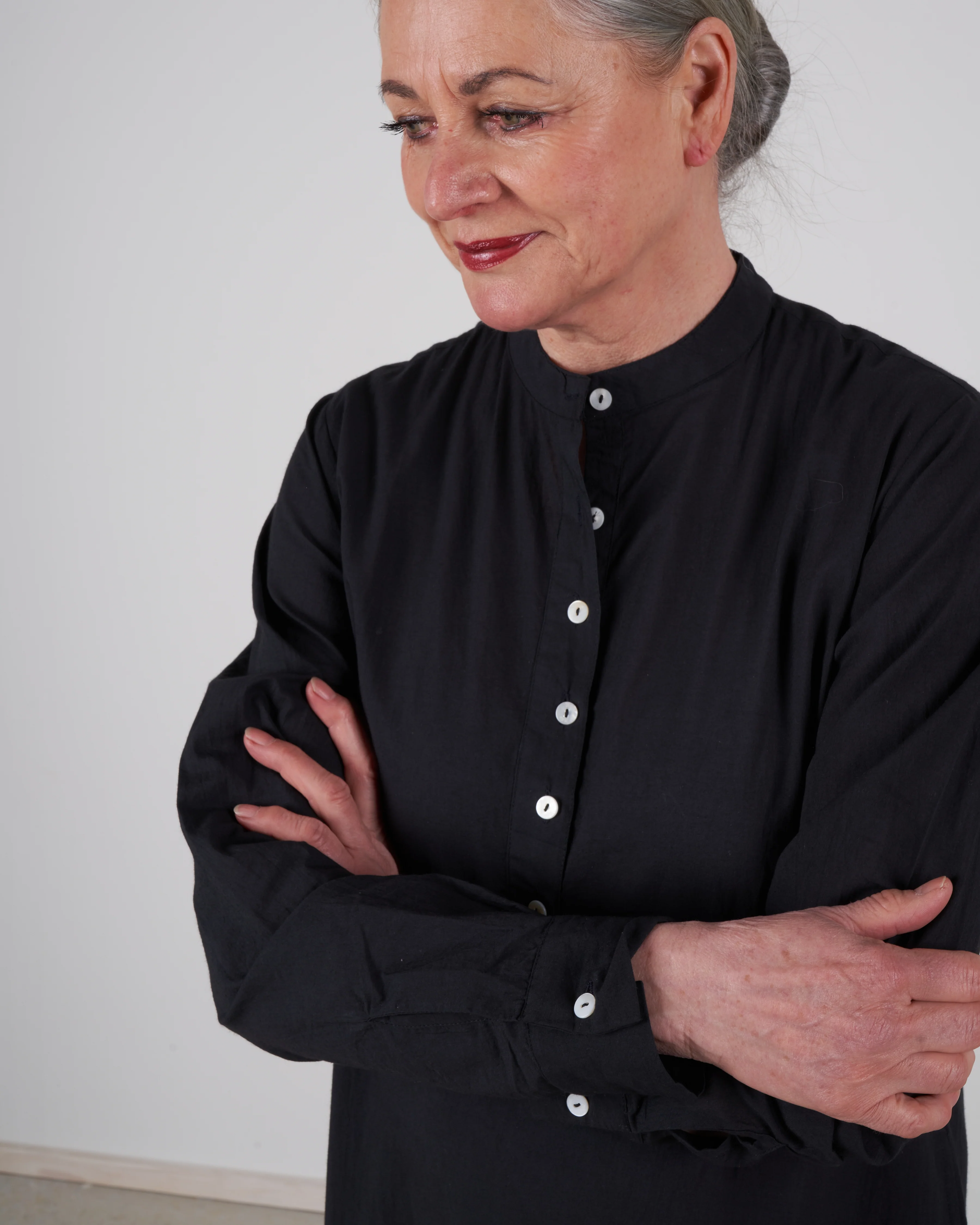 sadie long caftan - black organic cotton - Image 4