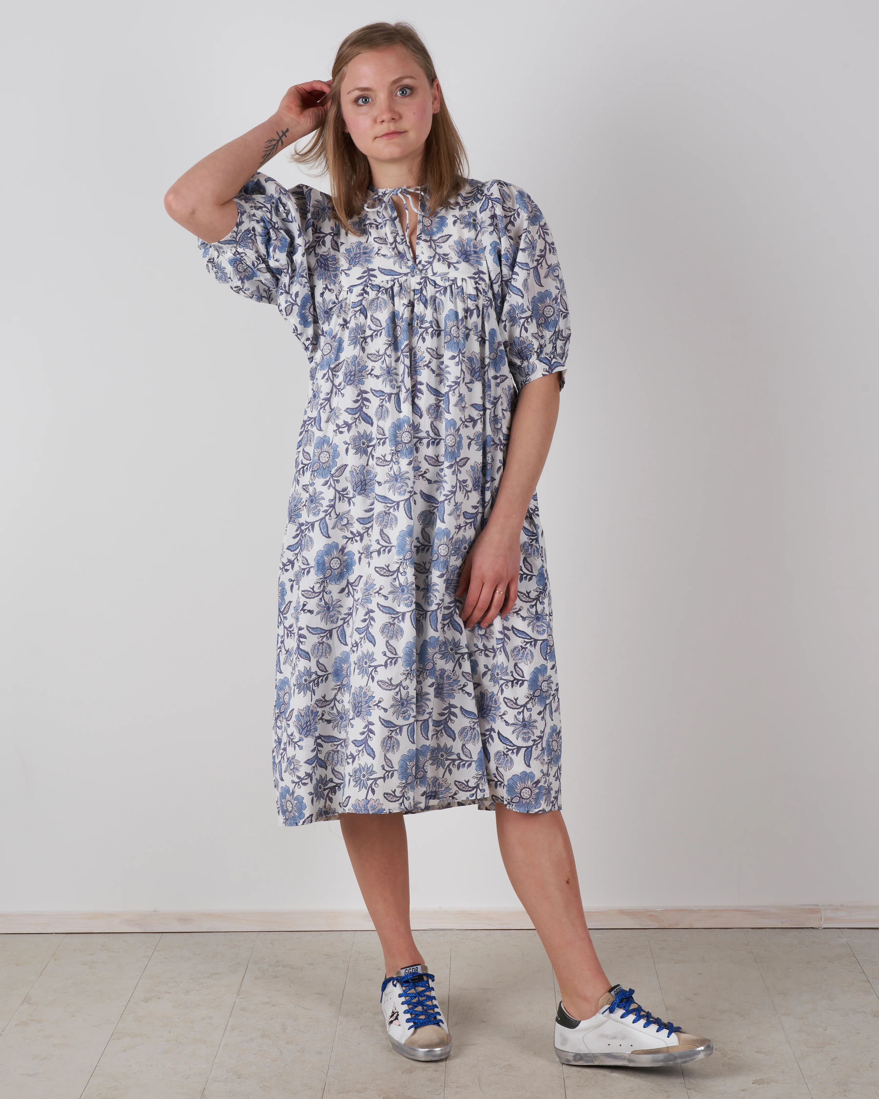 saffron dress - blue floral - Image 2