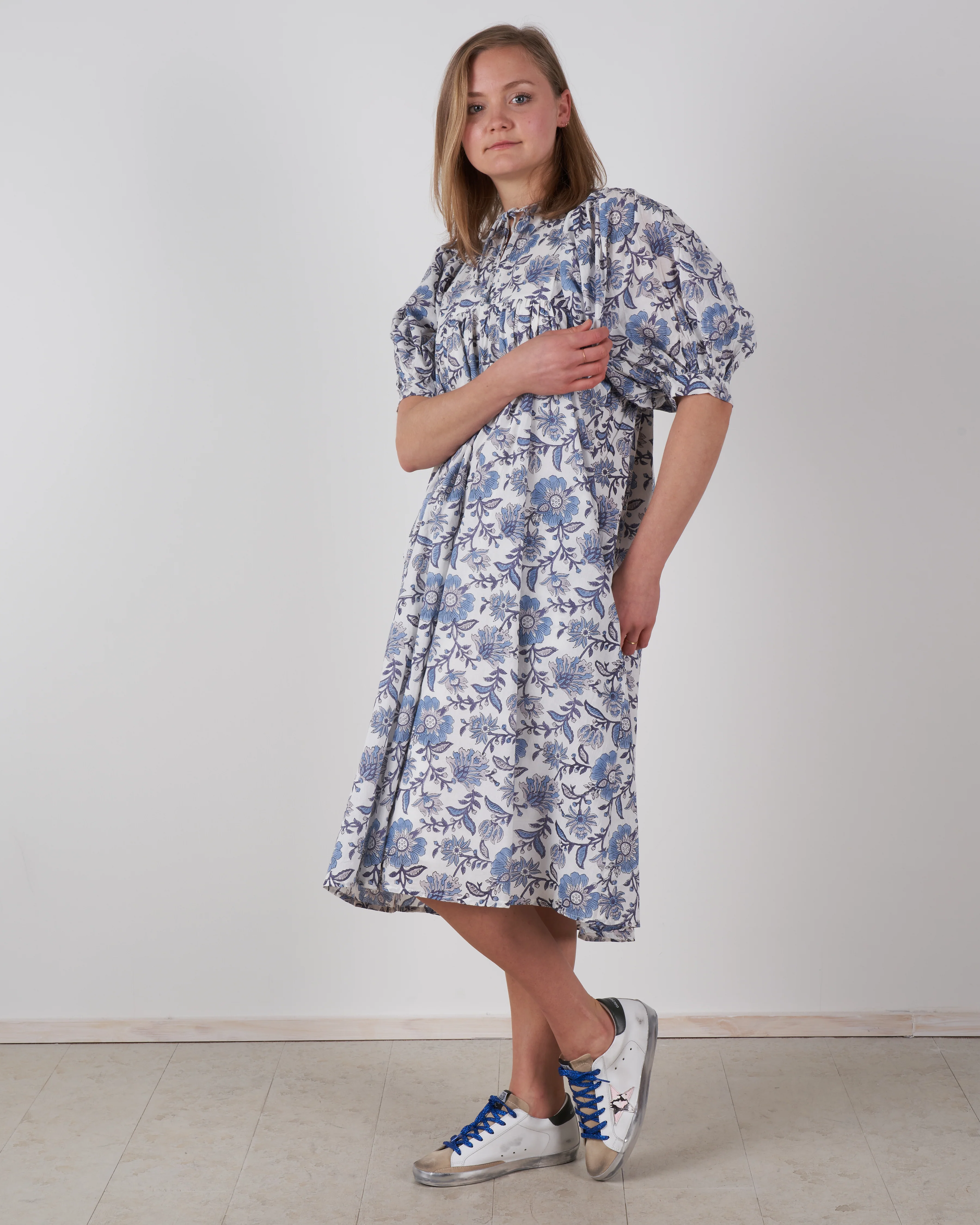 saffron dress - blue floral - Image 3