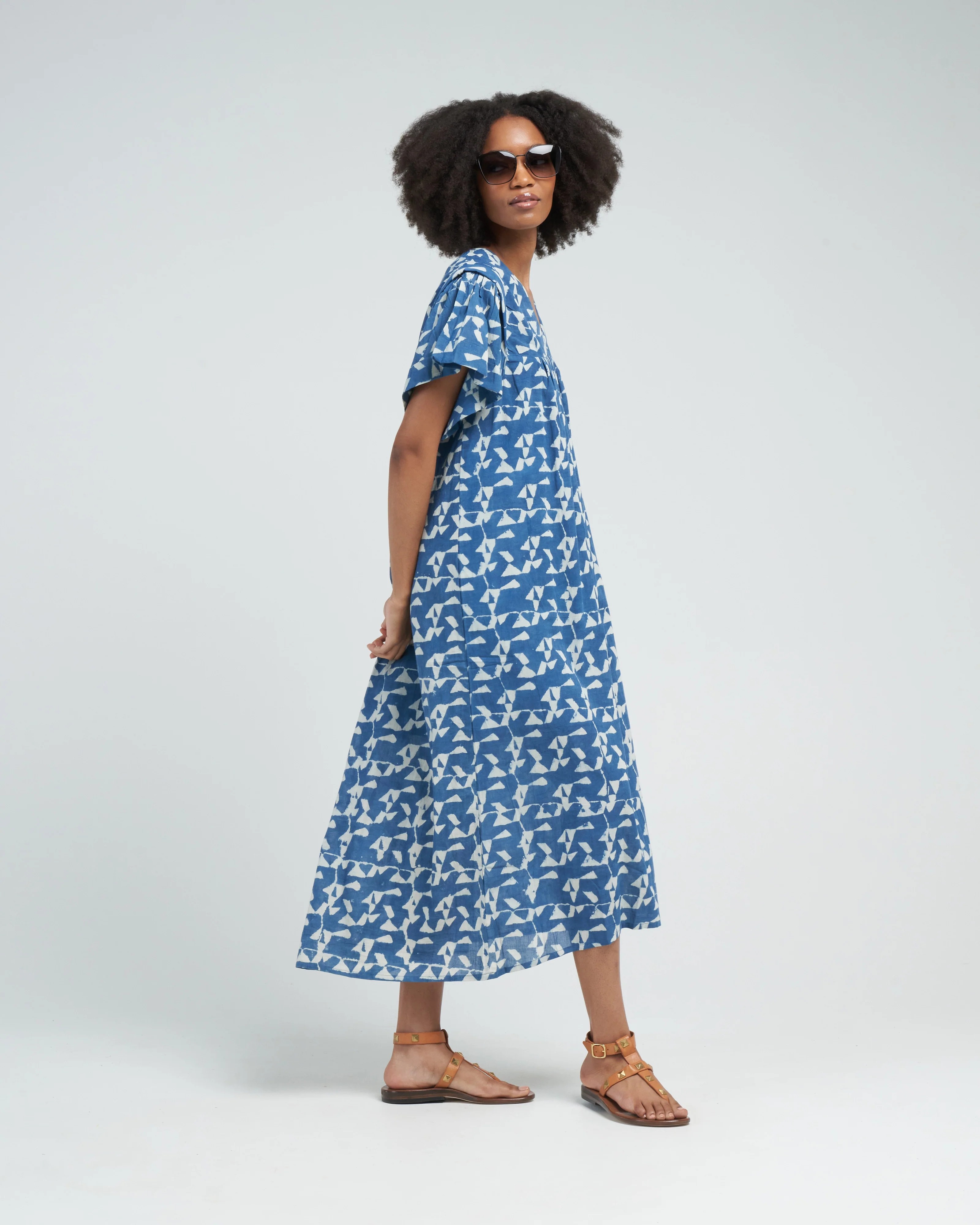 belem caftan in indigo glass - blue - Image 3