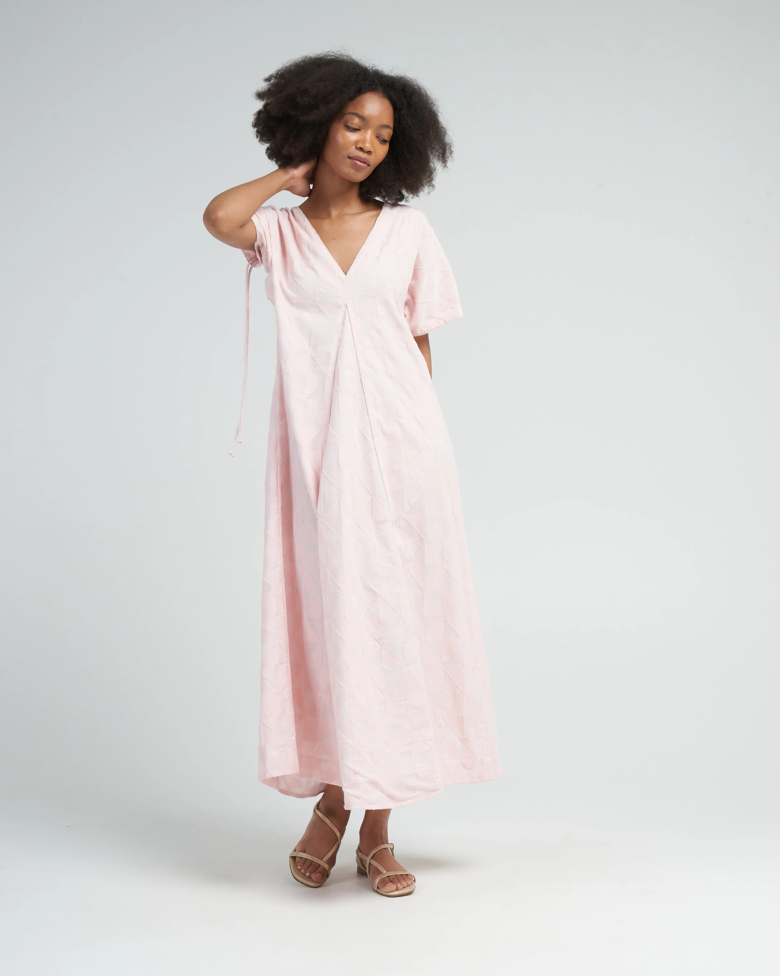 bordeaux caftan in rosa jacquard - pink - Image 2