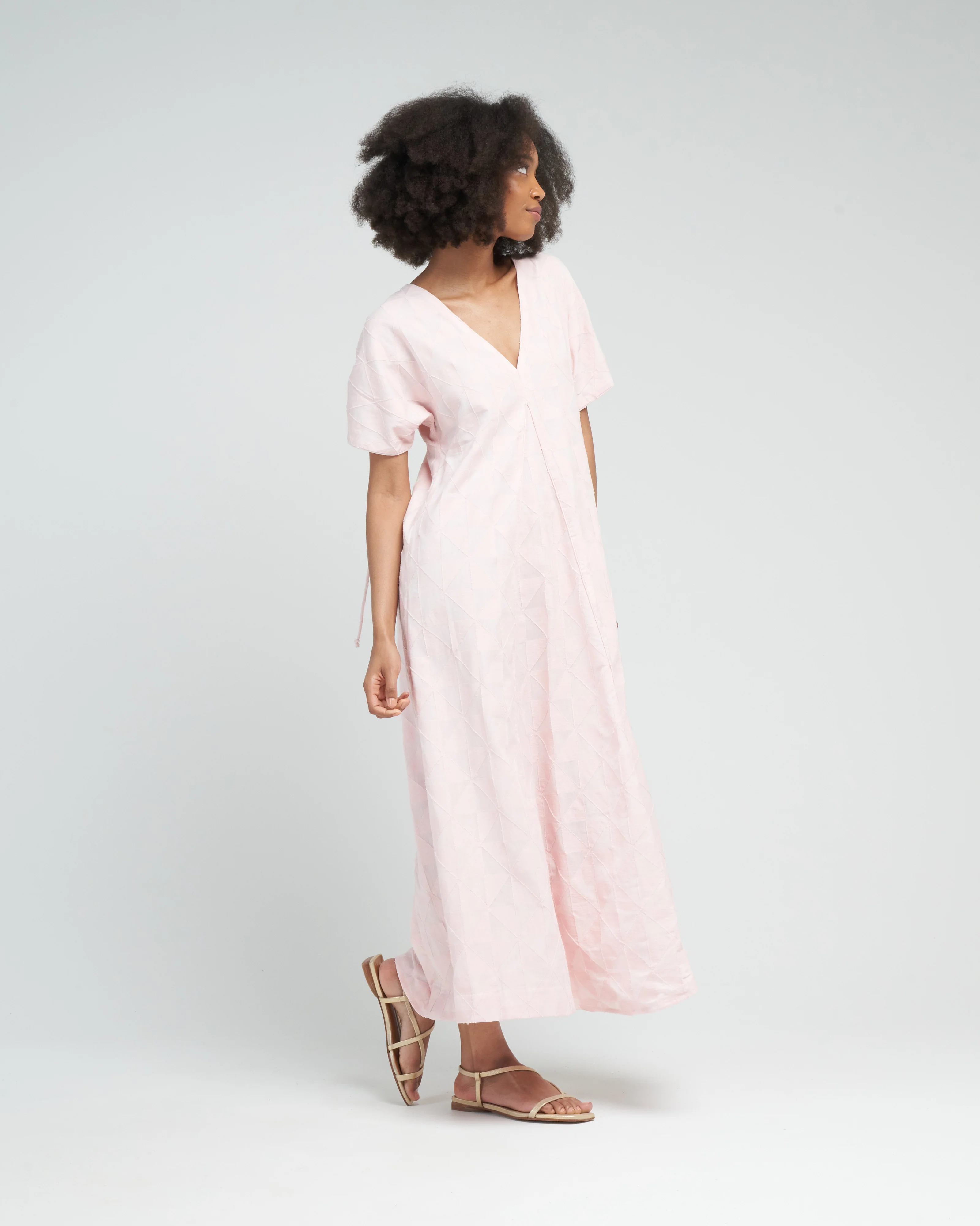 bordeaux caftan in rosa jacquard - pink - Image 3