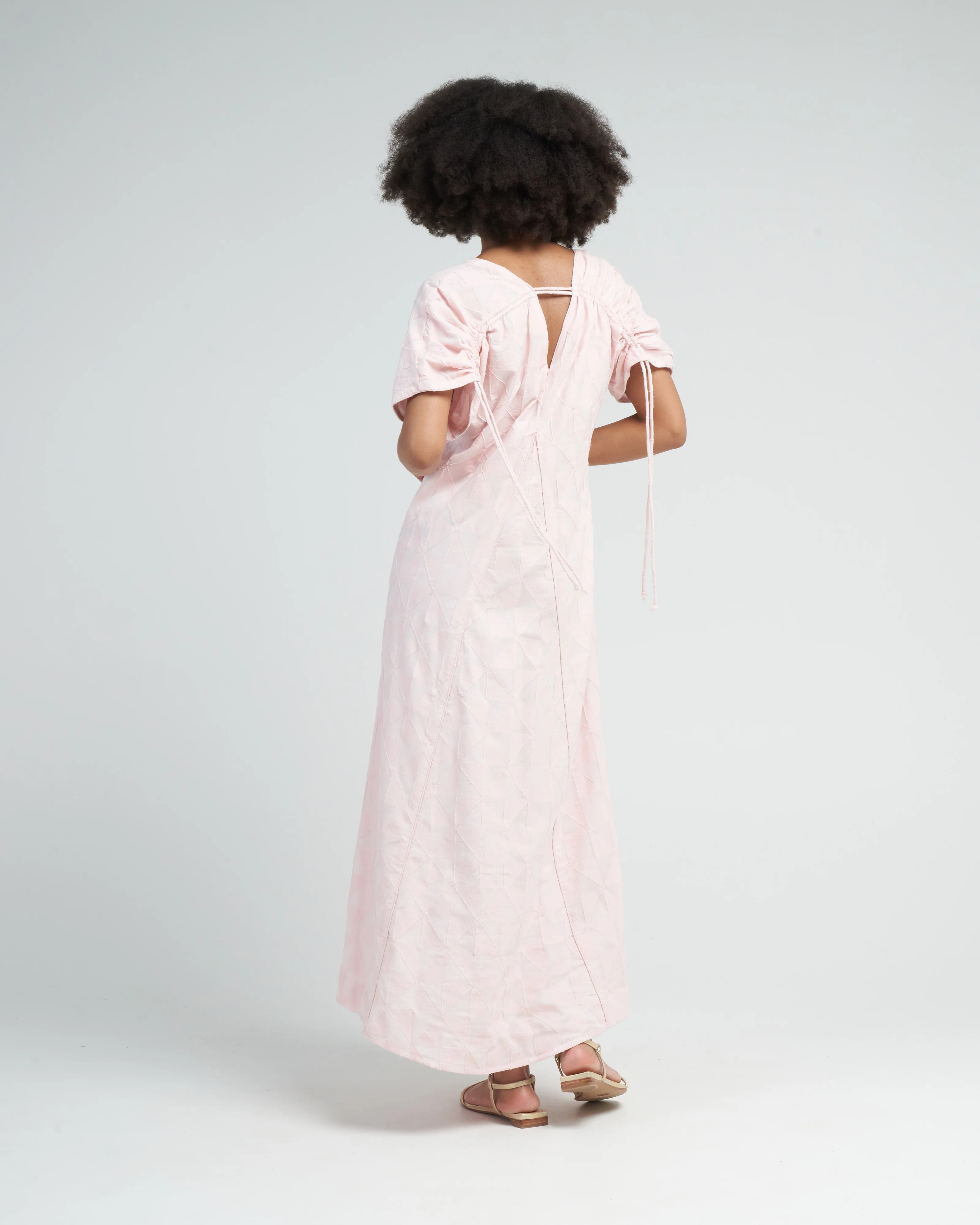 bordeaux caftan in rosa jacquard - pink - Image 4