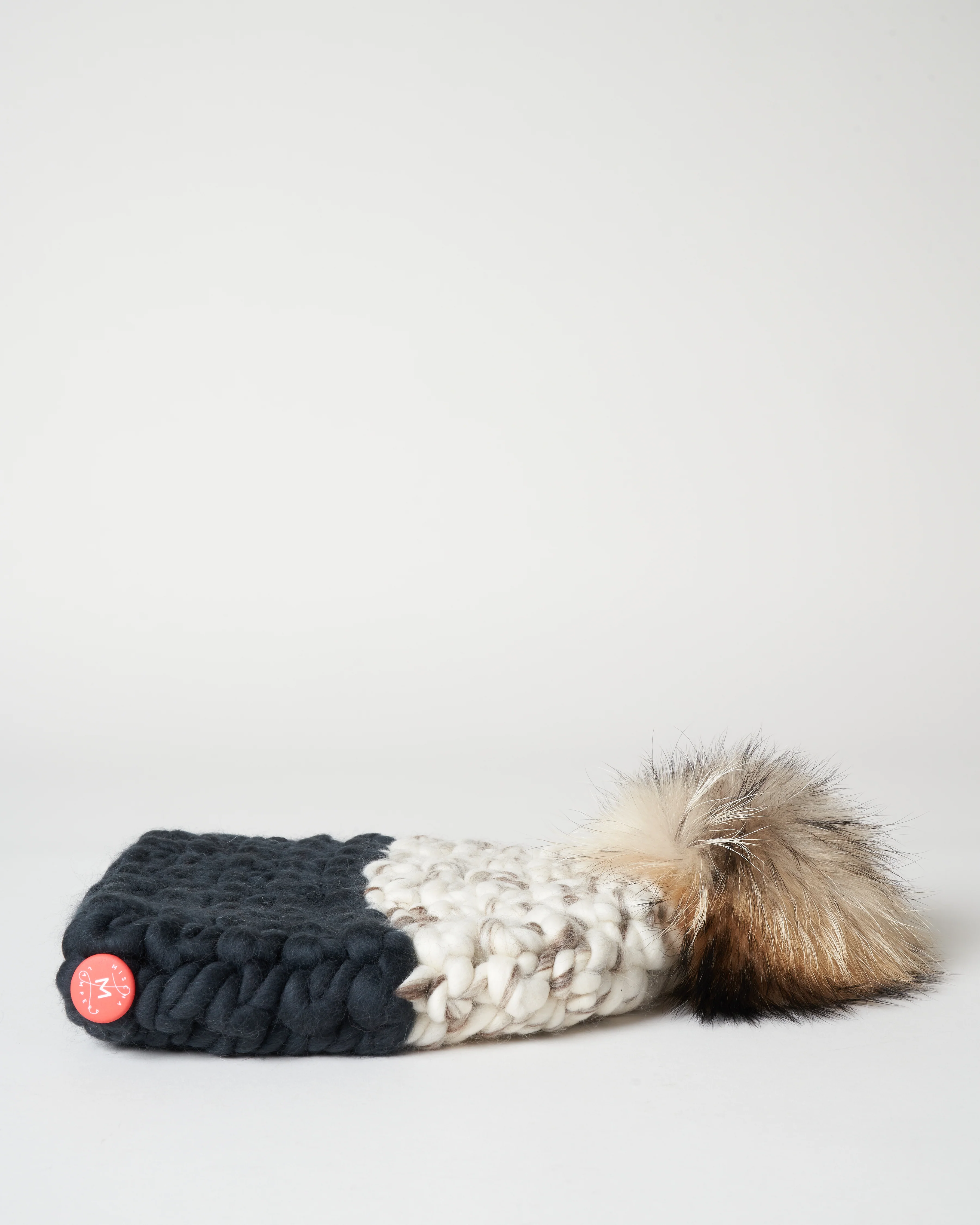 color block beanie - dark grey/raccoon - Image 2