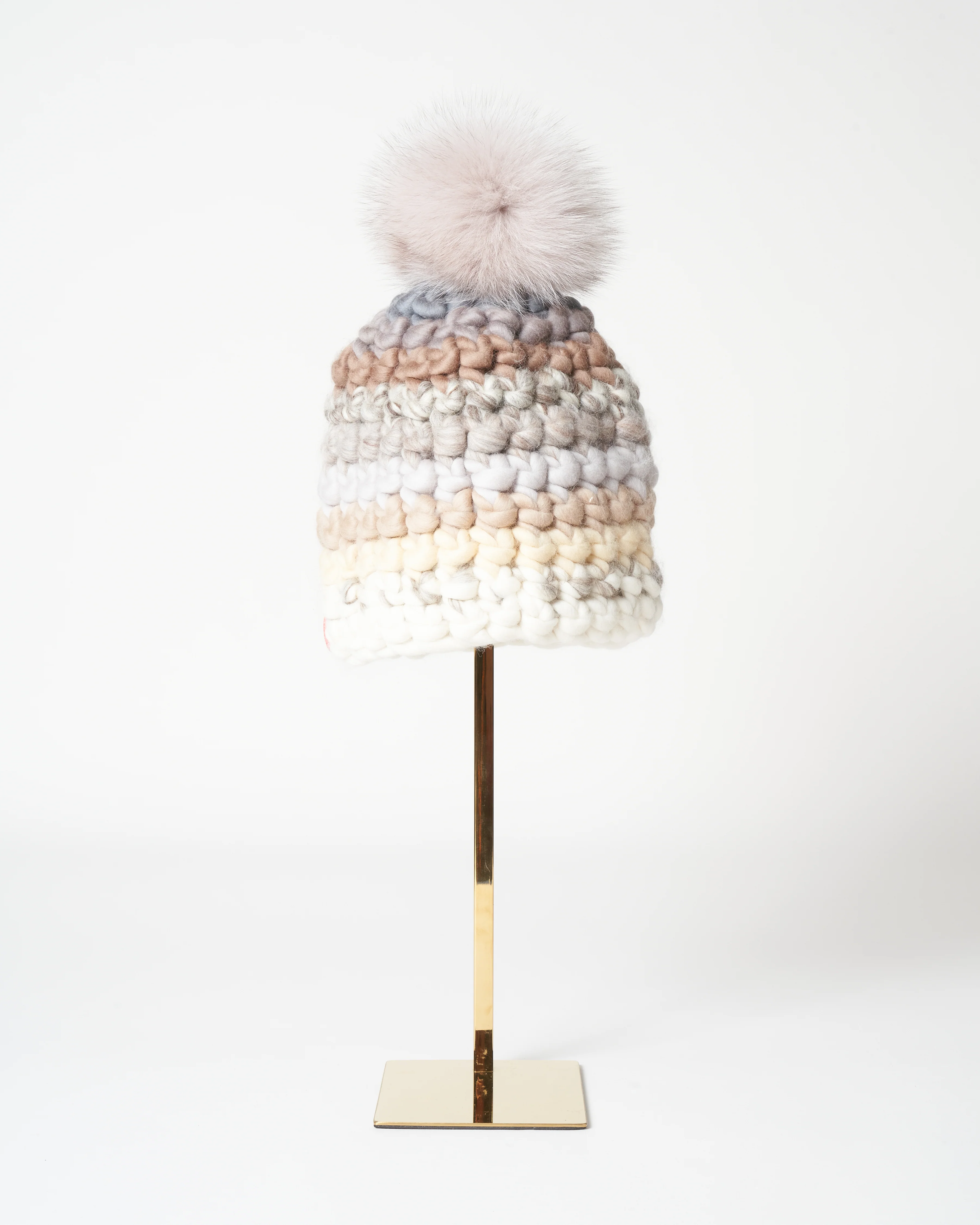 stripe beanie - neutrals/taupe - Image 3