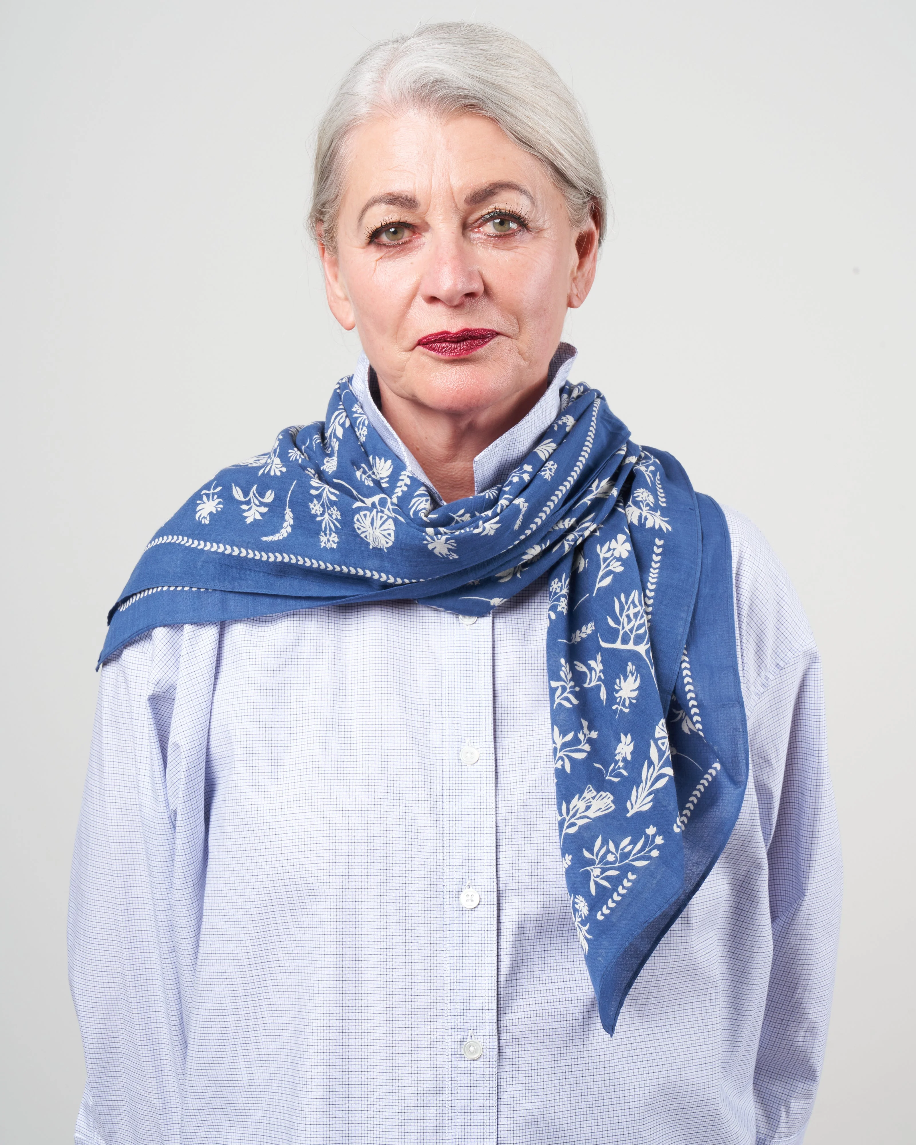568 scarf - japan blue cotton - Image 2
