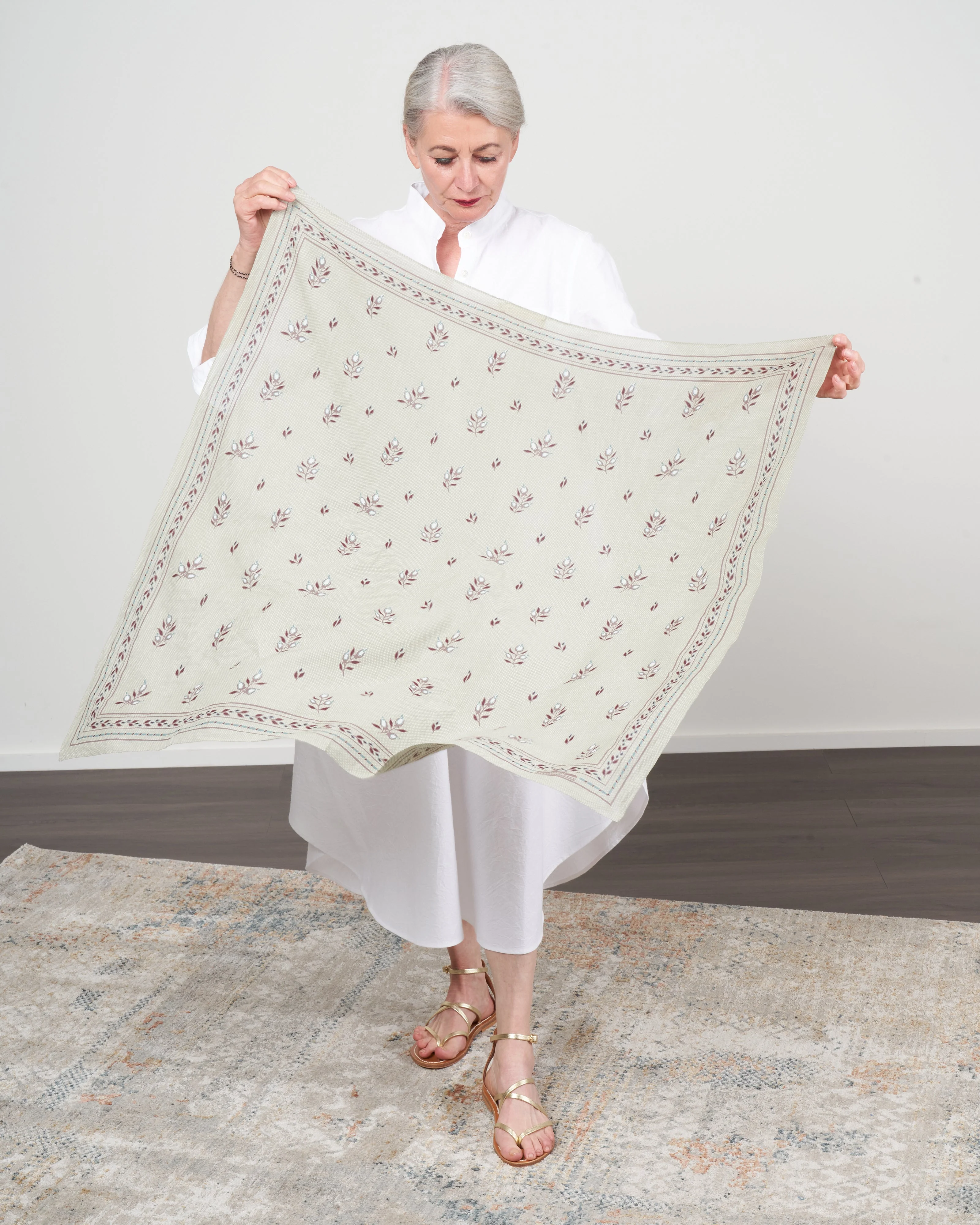 569 scarf - olive green cotton - Image 2