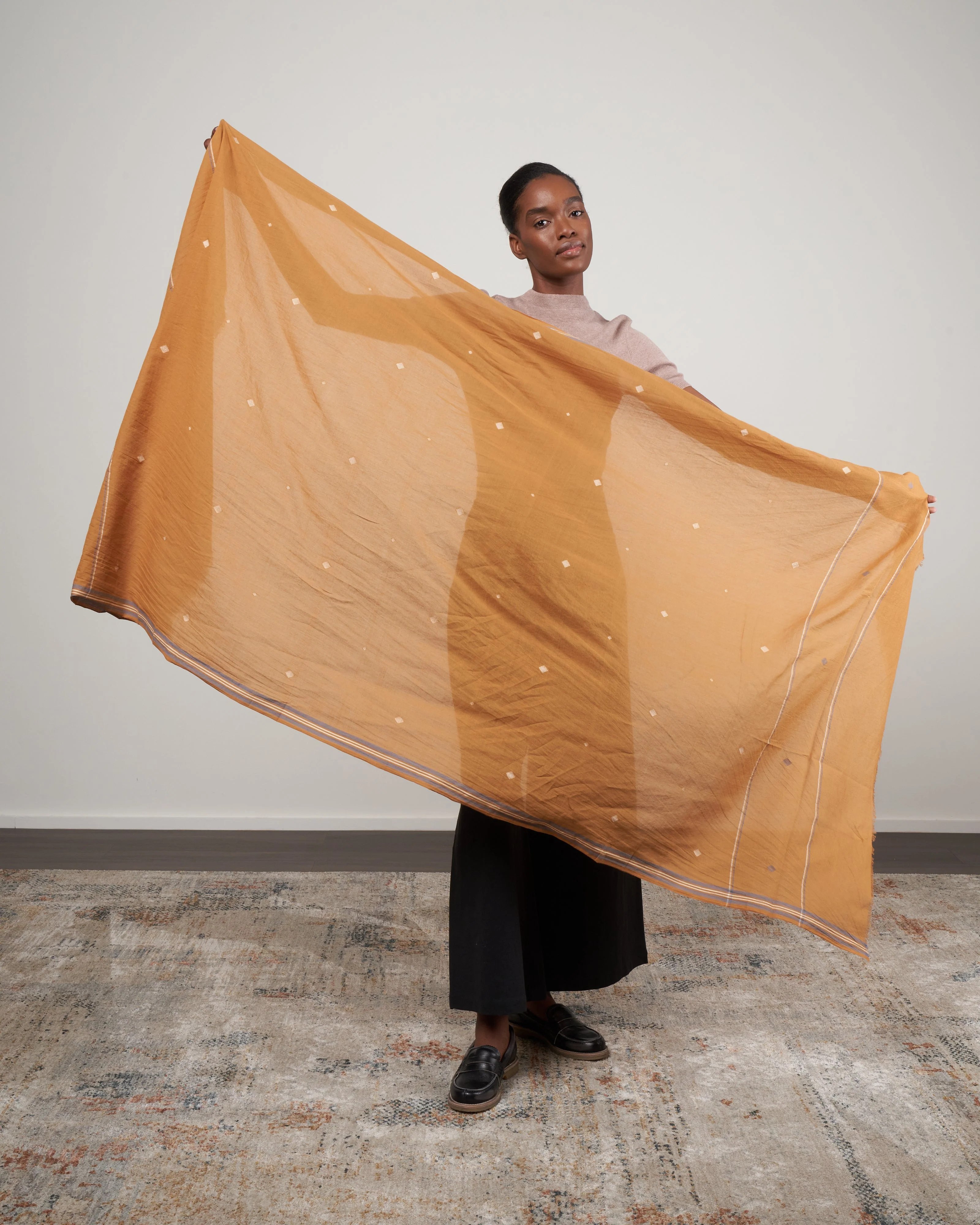 585 scarf - ochre cotton