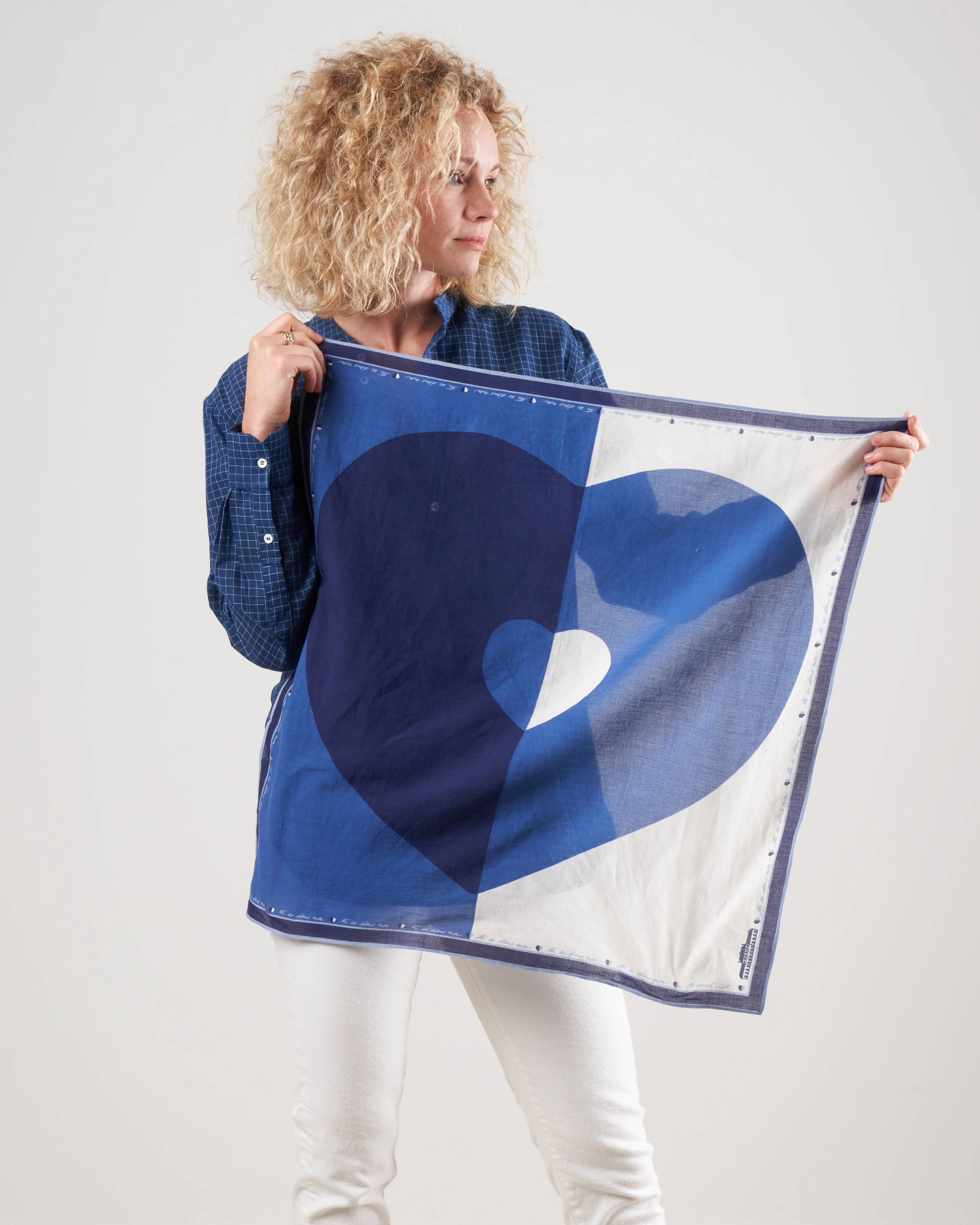 cotton scarf - ink blue