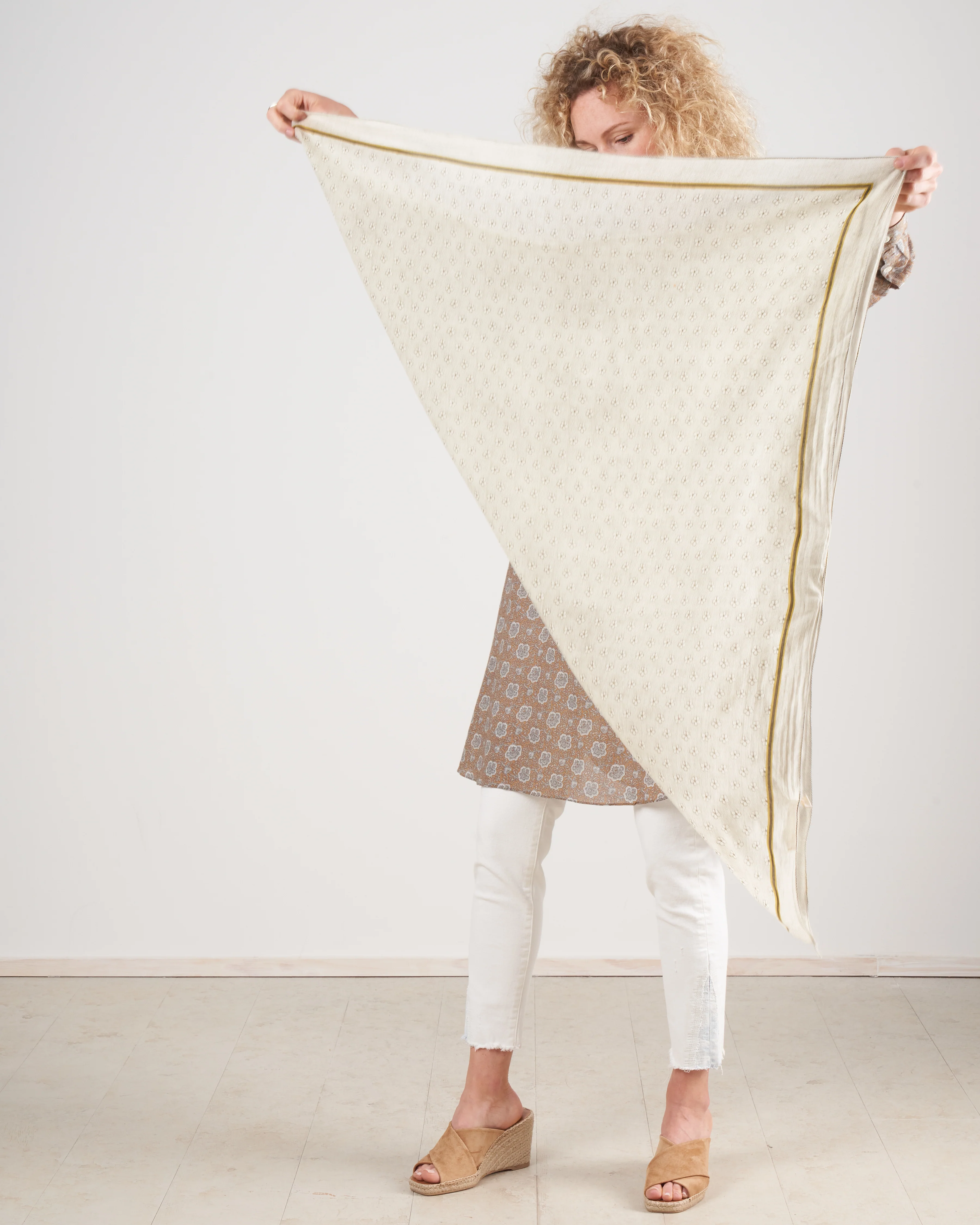 cotton scarf - kaki - Image 3