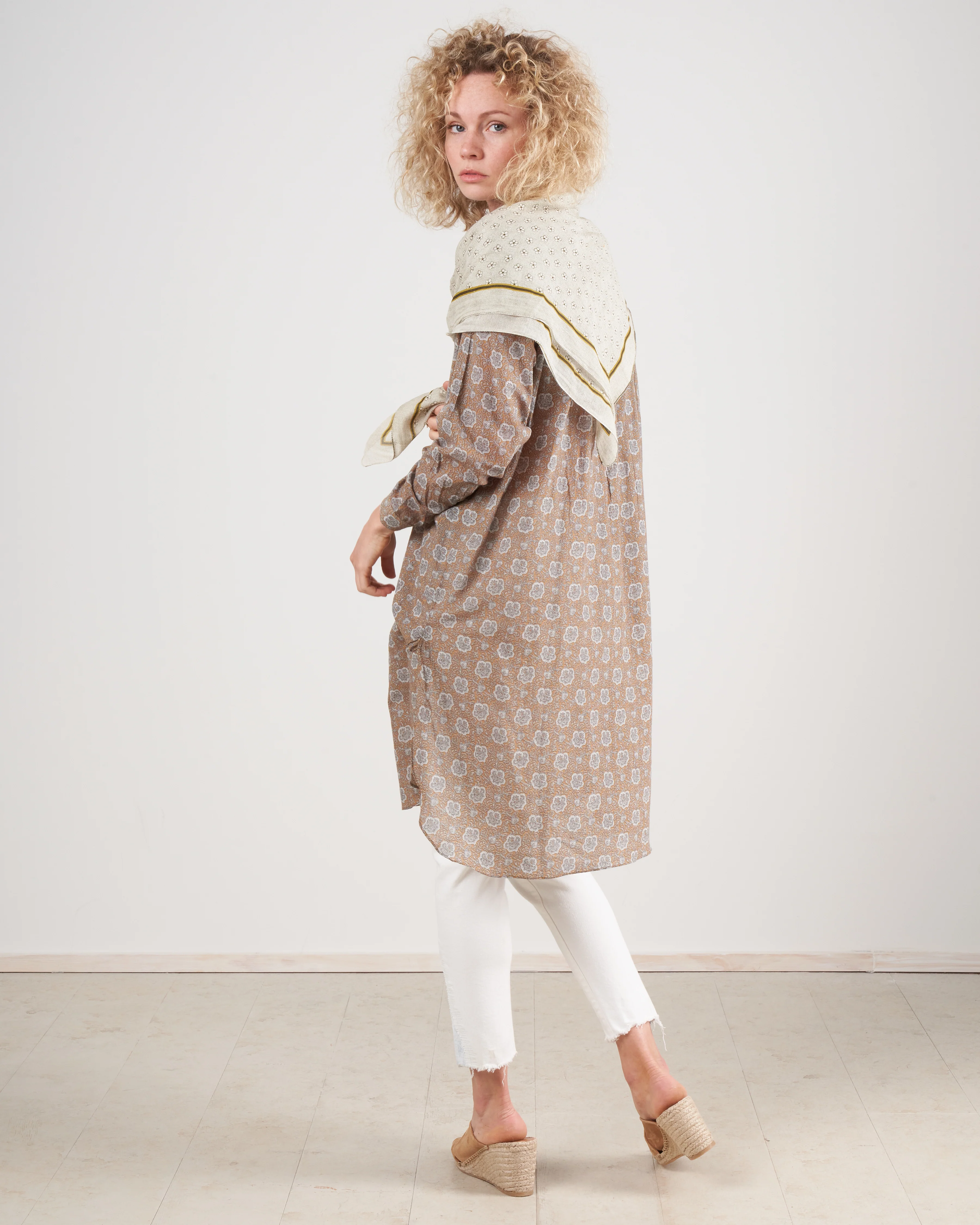 cotton scarf - kaki - Image 4