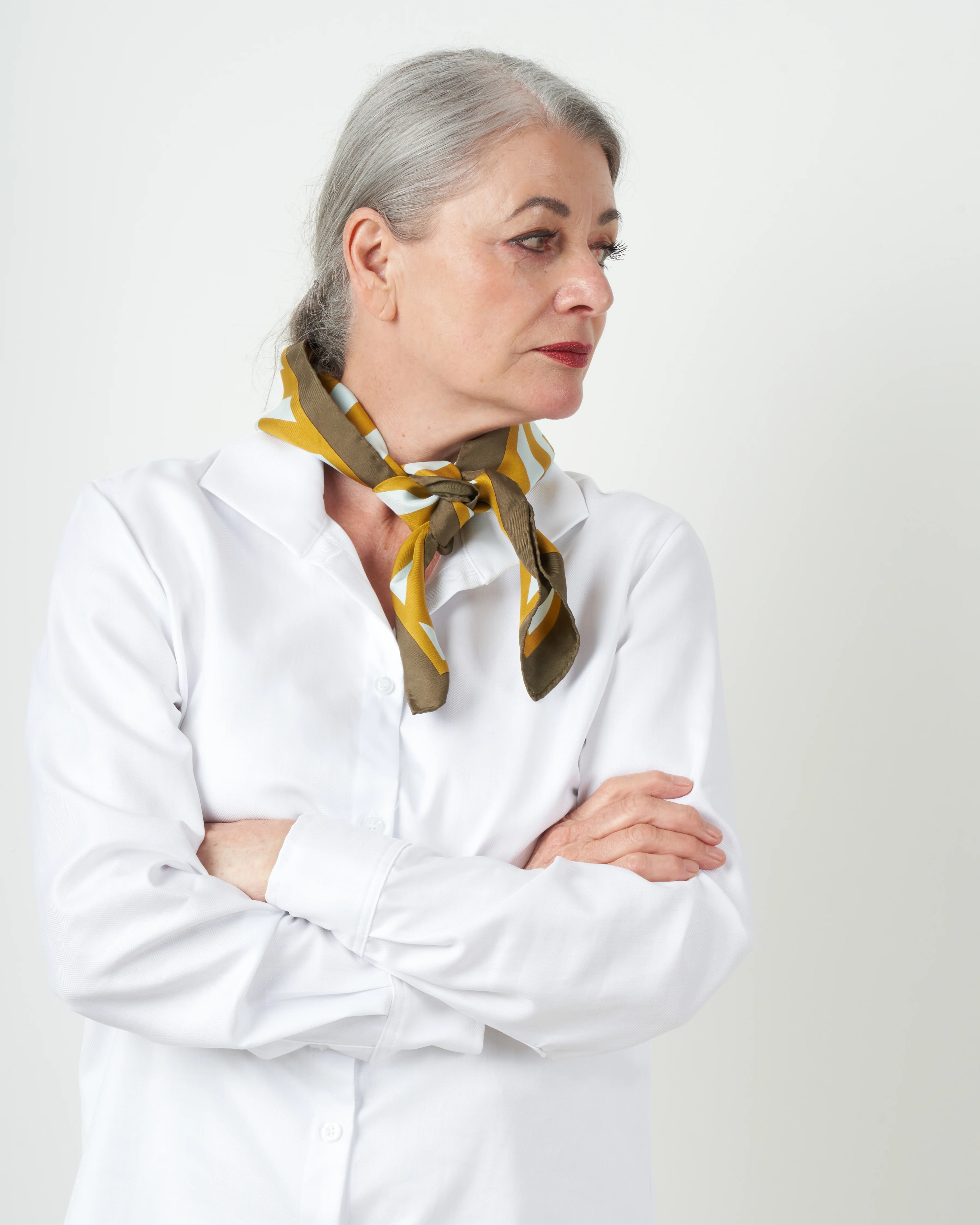 silk scarf - mustard - Image 3
