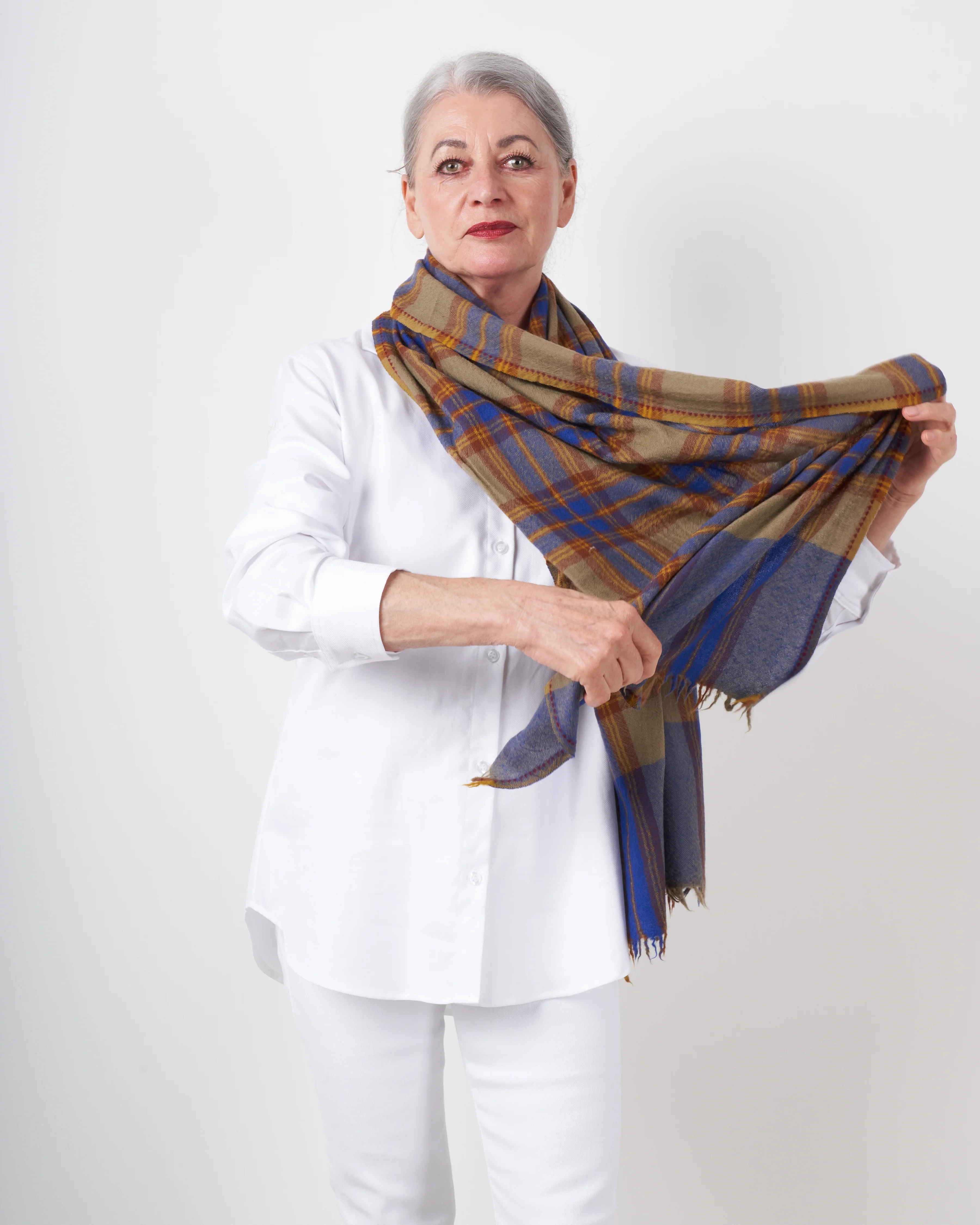 wool cashmere scarf - natural - Image 2