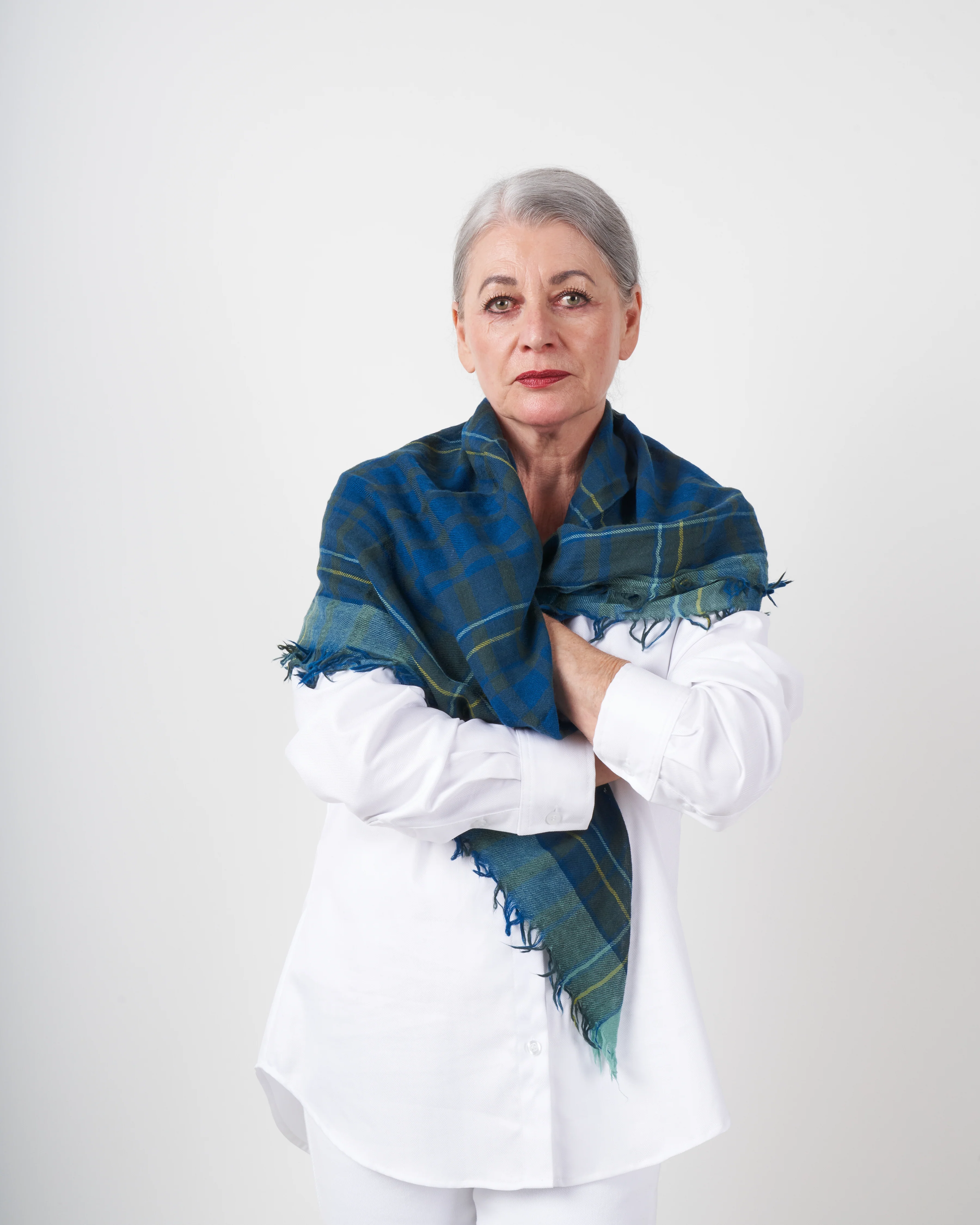 square wool scarf - japan blue - Image 2