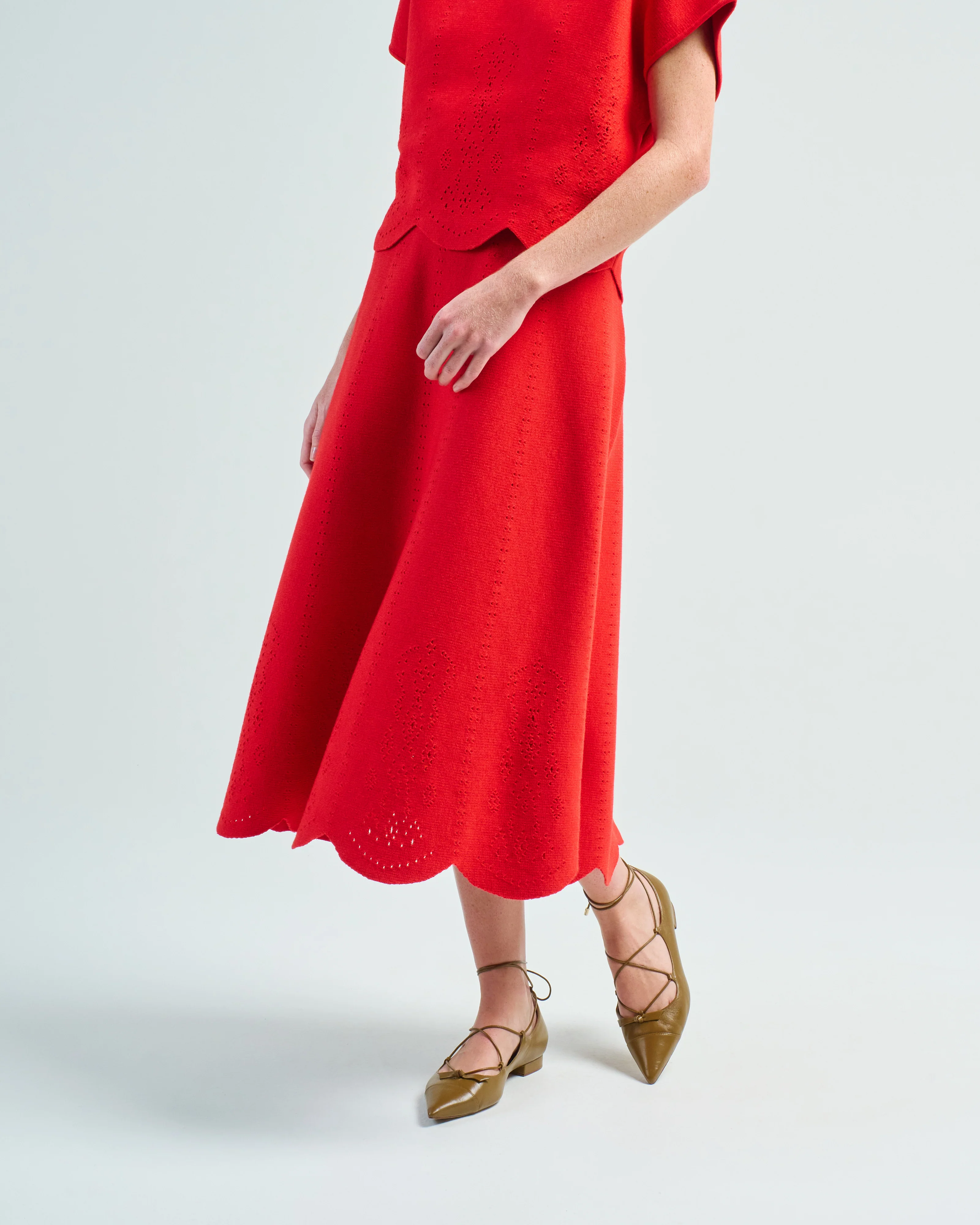 biscotte embroidery scalloped long skirt - Image 2
