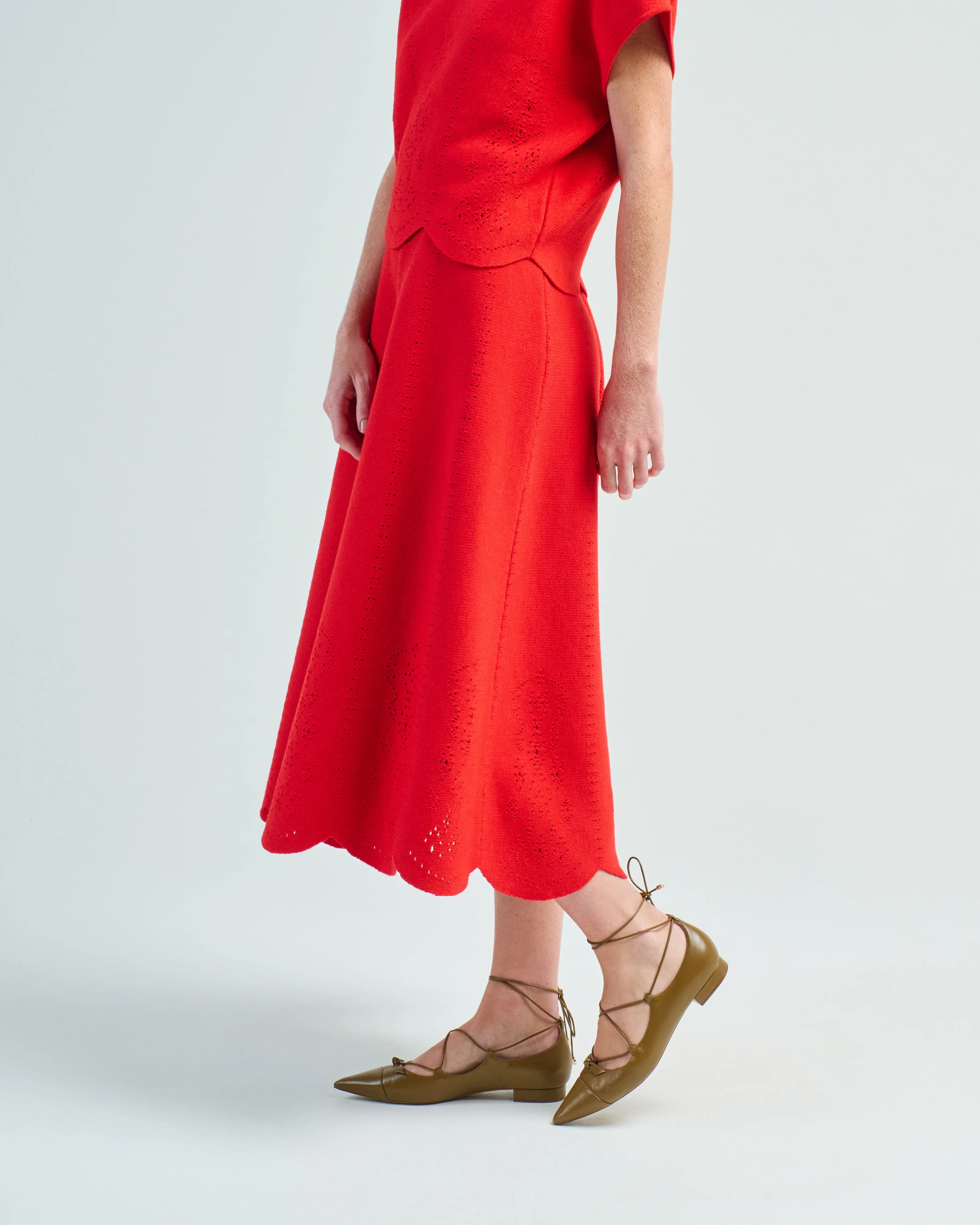 biscotte embroidery scalloped long skirt - Image 3