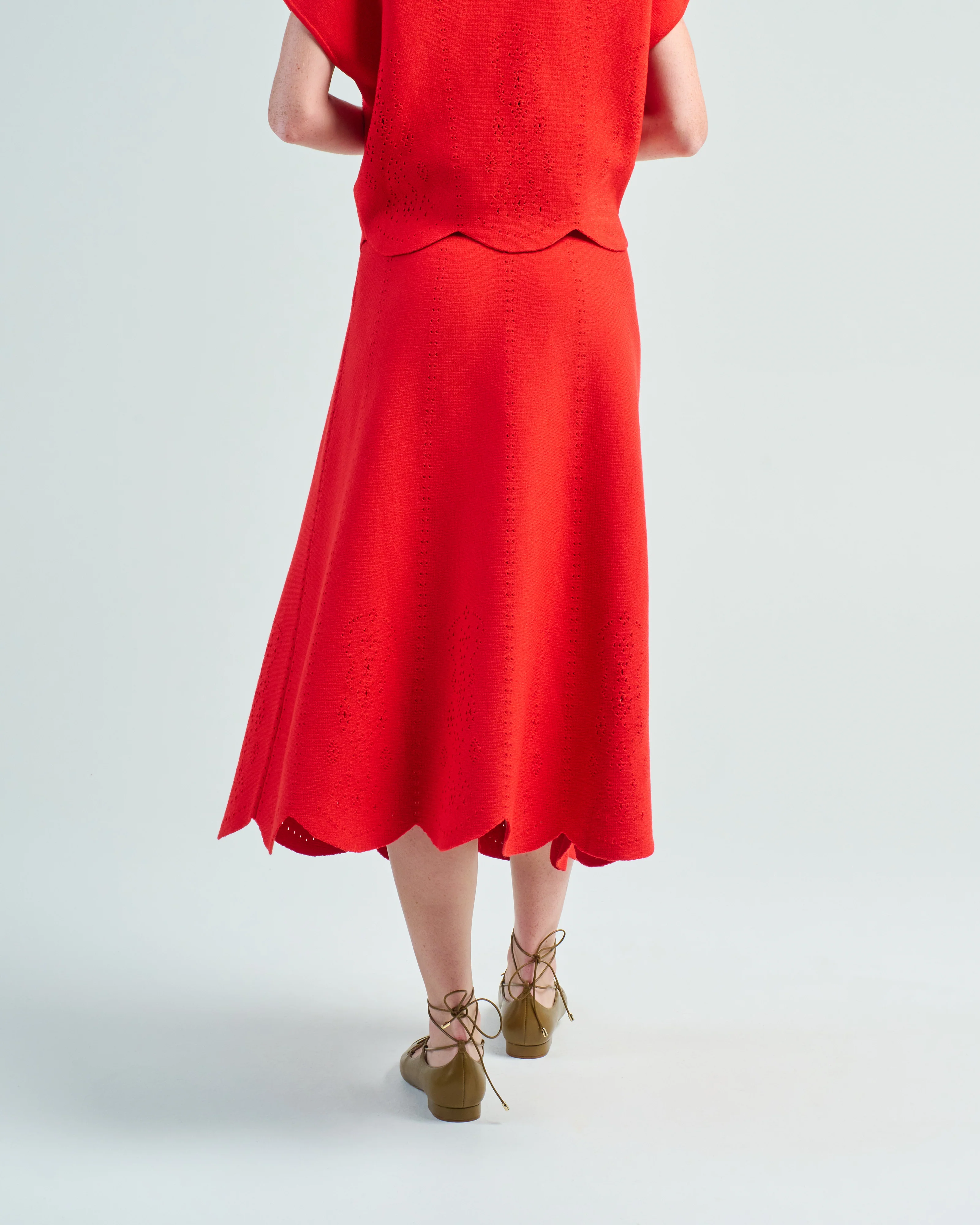 biscotte embroidery scalloped long skirt - Image 4