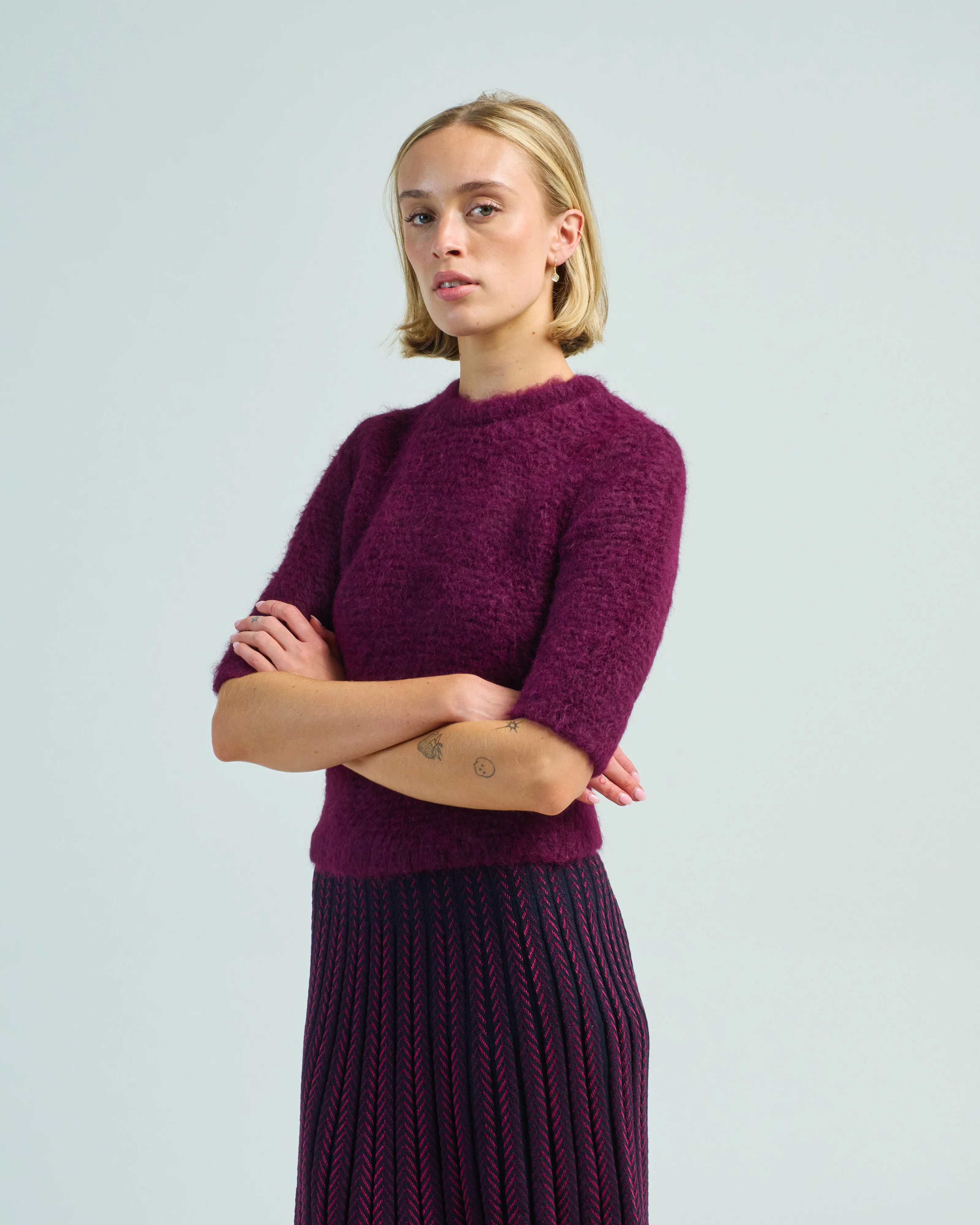 boat furry elbow length sleeve top - Image 3