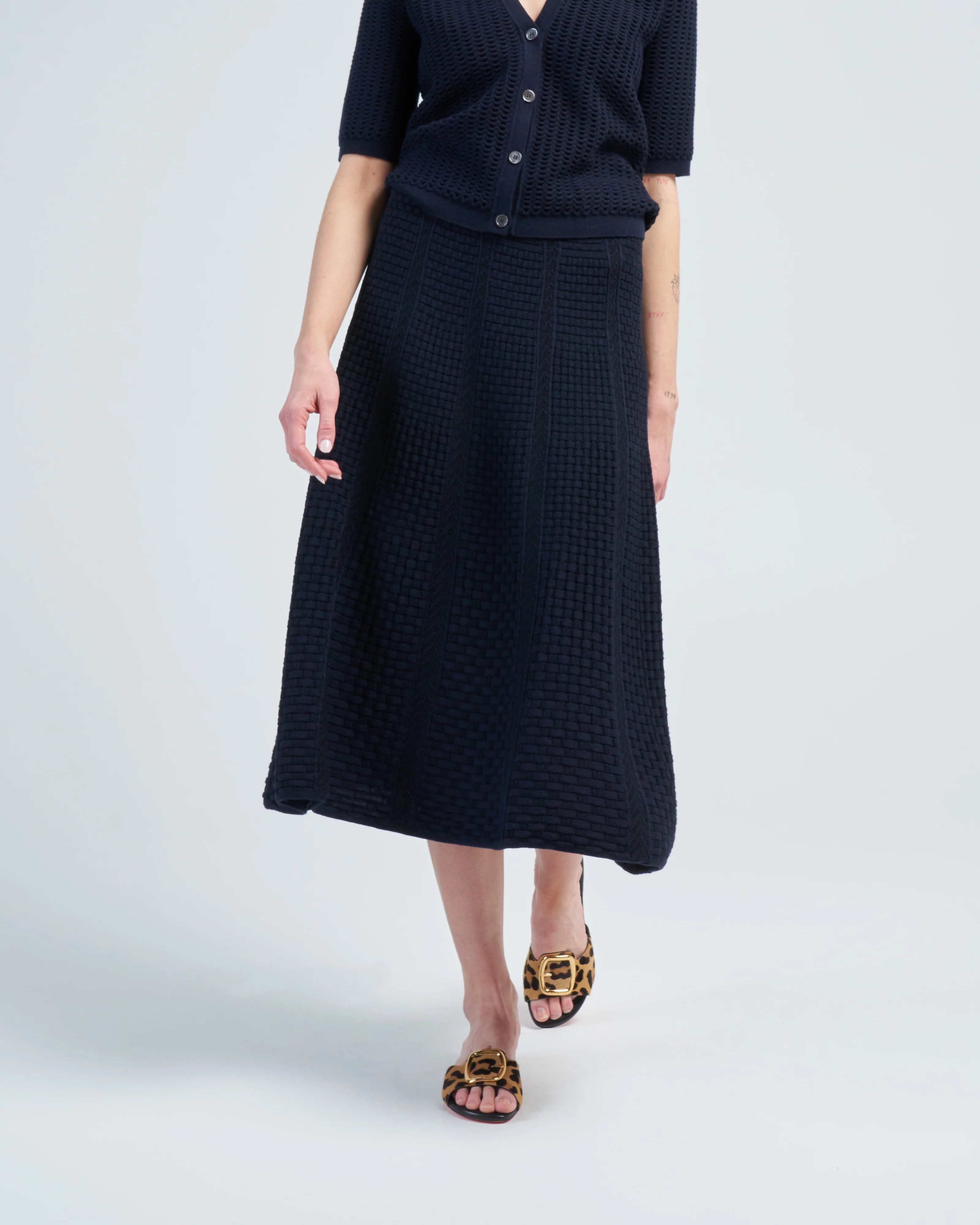 chevron knit flowing skirt - Image 2
