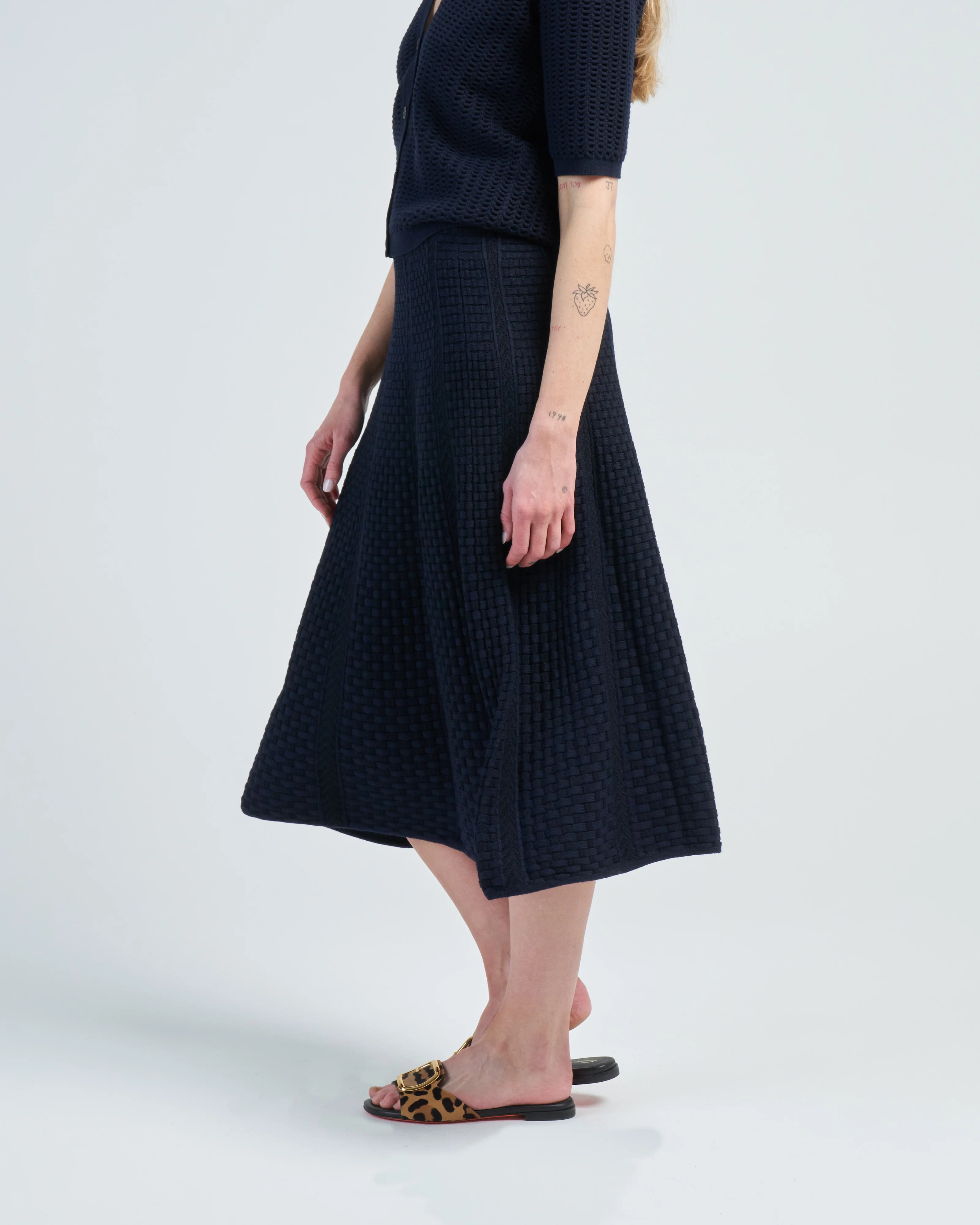 chevron knit flowing skirt - Image 3