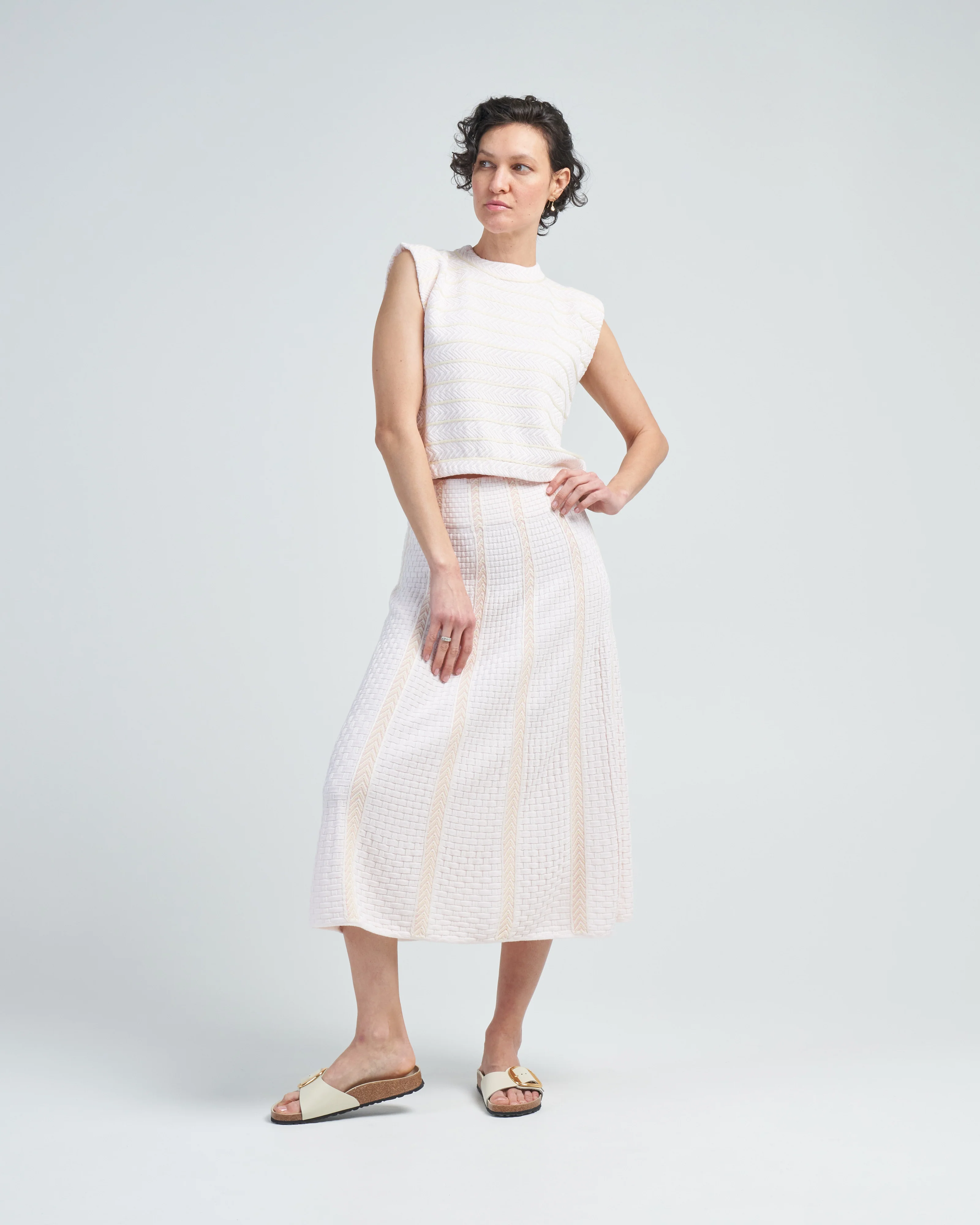 chevron knit flowing skirt - Image 2