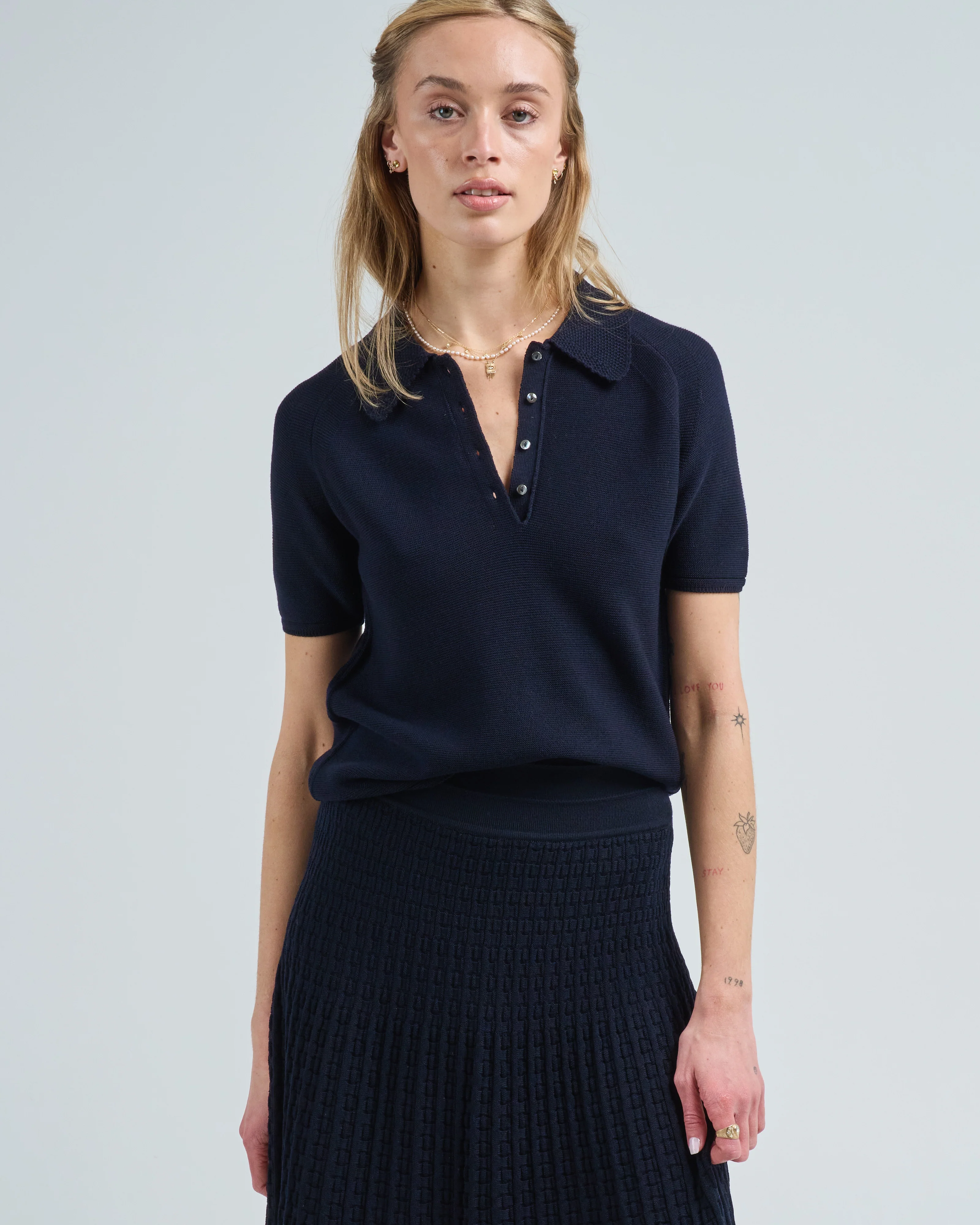 elbow length polo top - Image 2