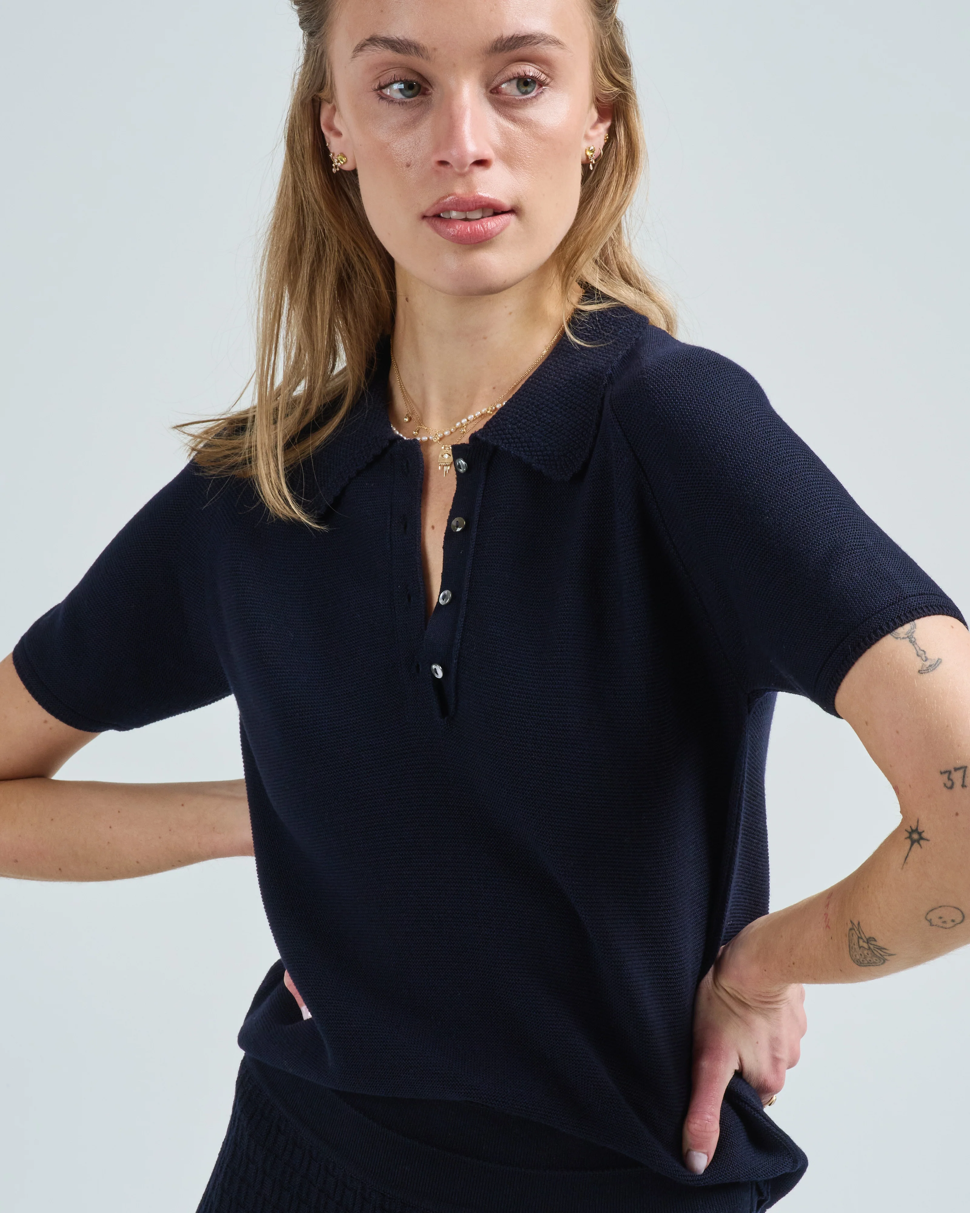 elbow length polo top - Image 4