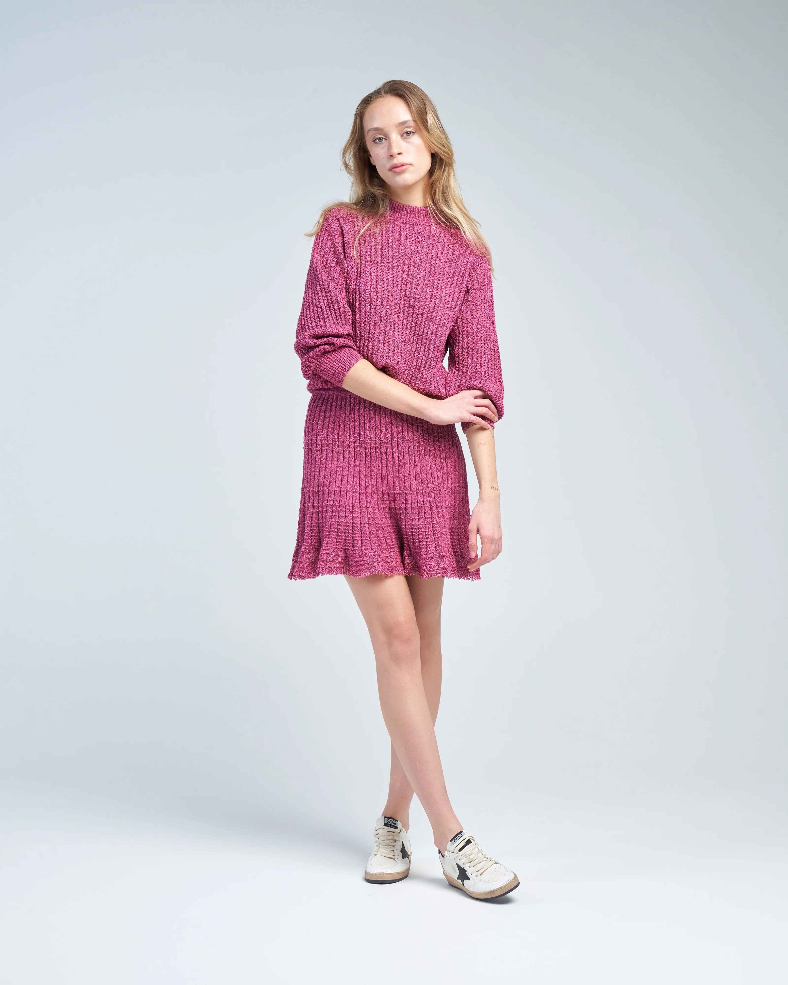 fringed knit mini skirt - Image 2