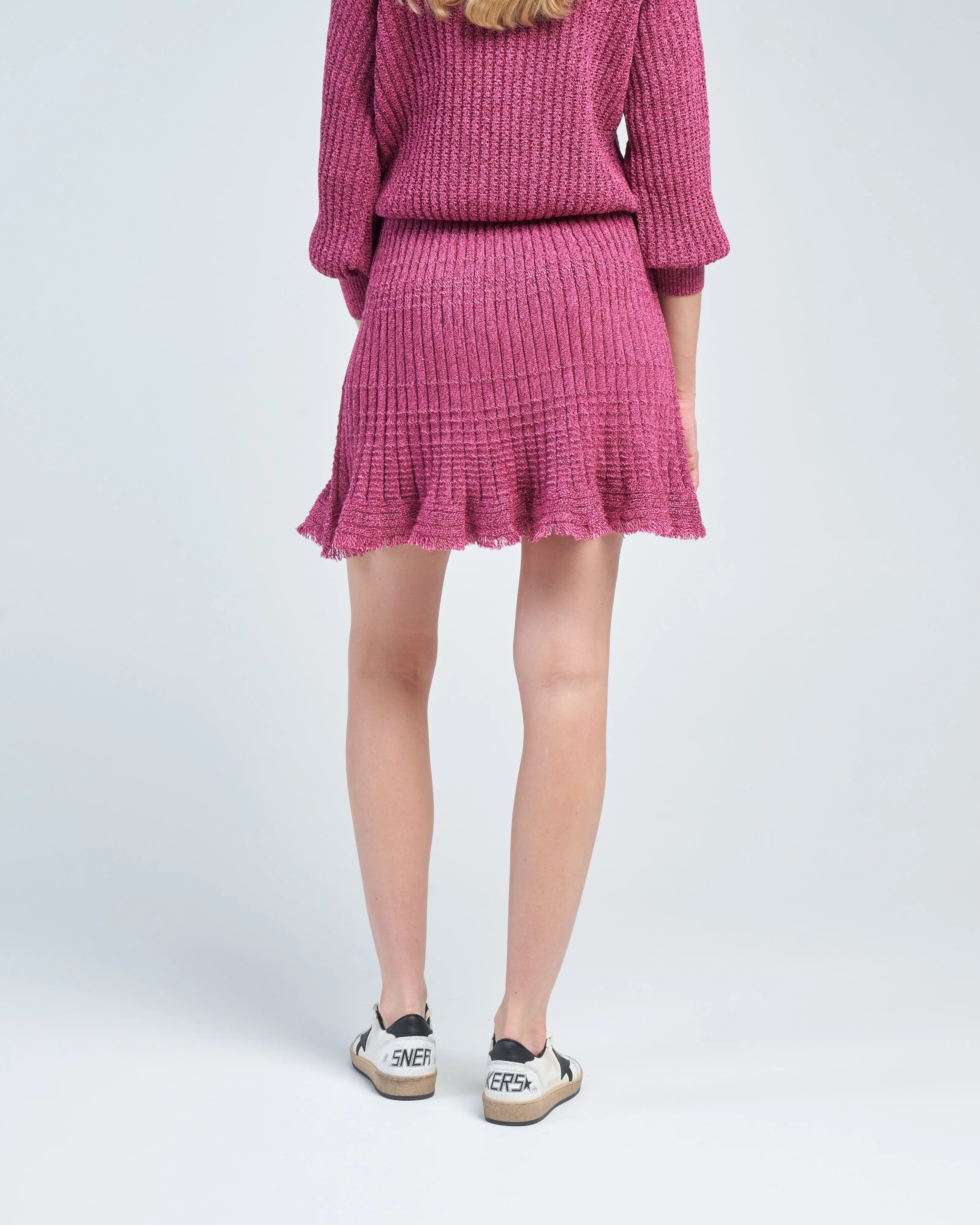 fringed knit mini skirt - Image 3
