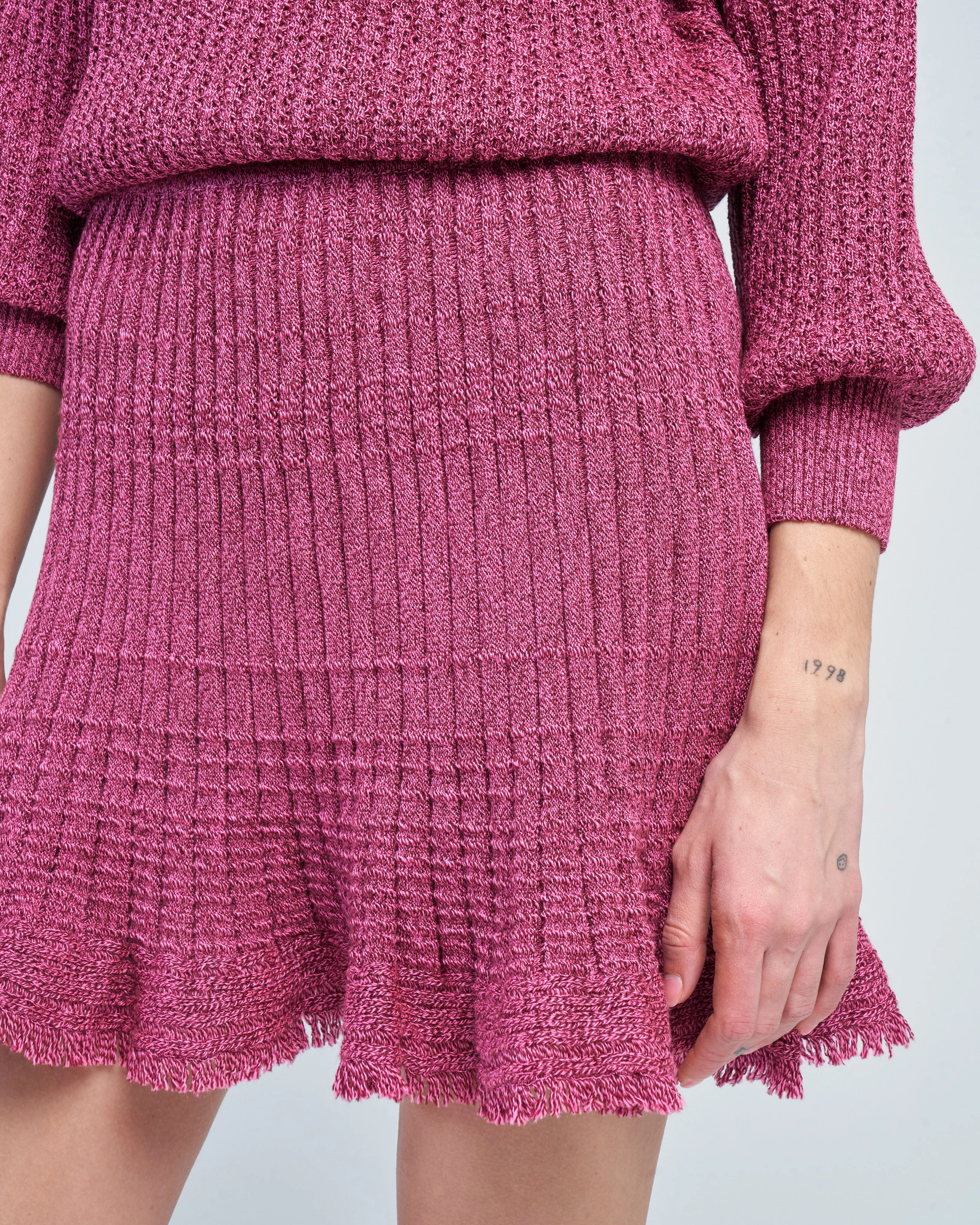 fringed knit mini skirt - Image 4