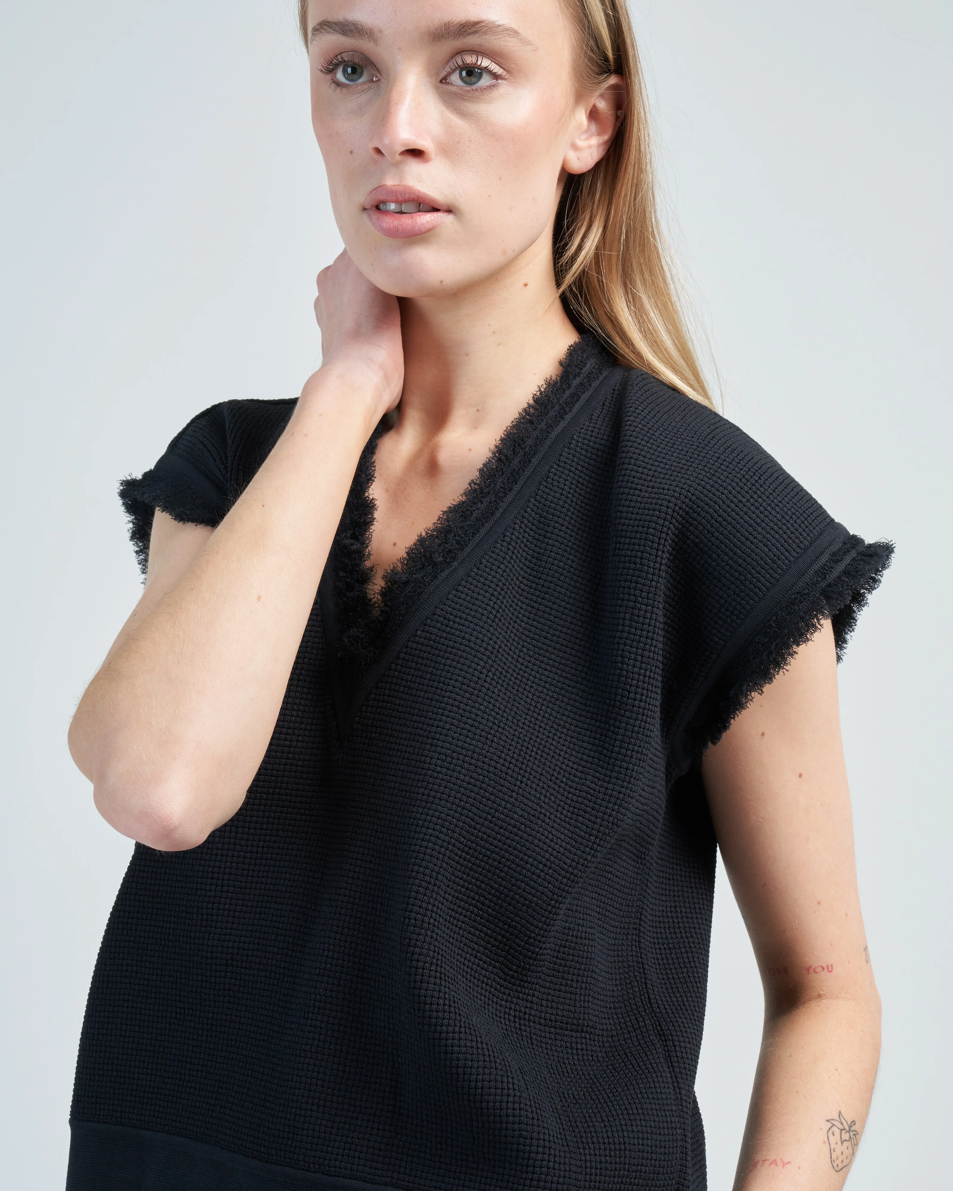 fringed v-neck knit top - Image 2