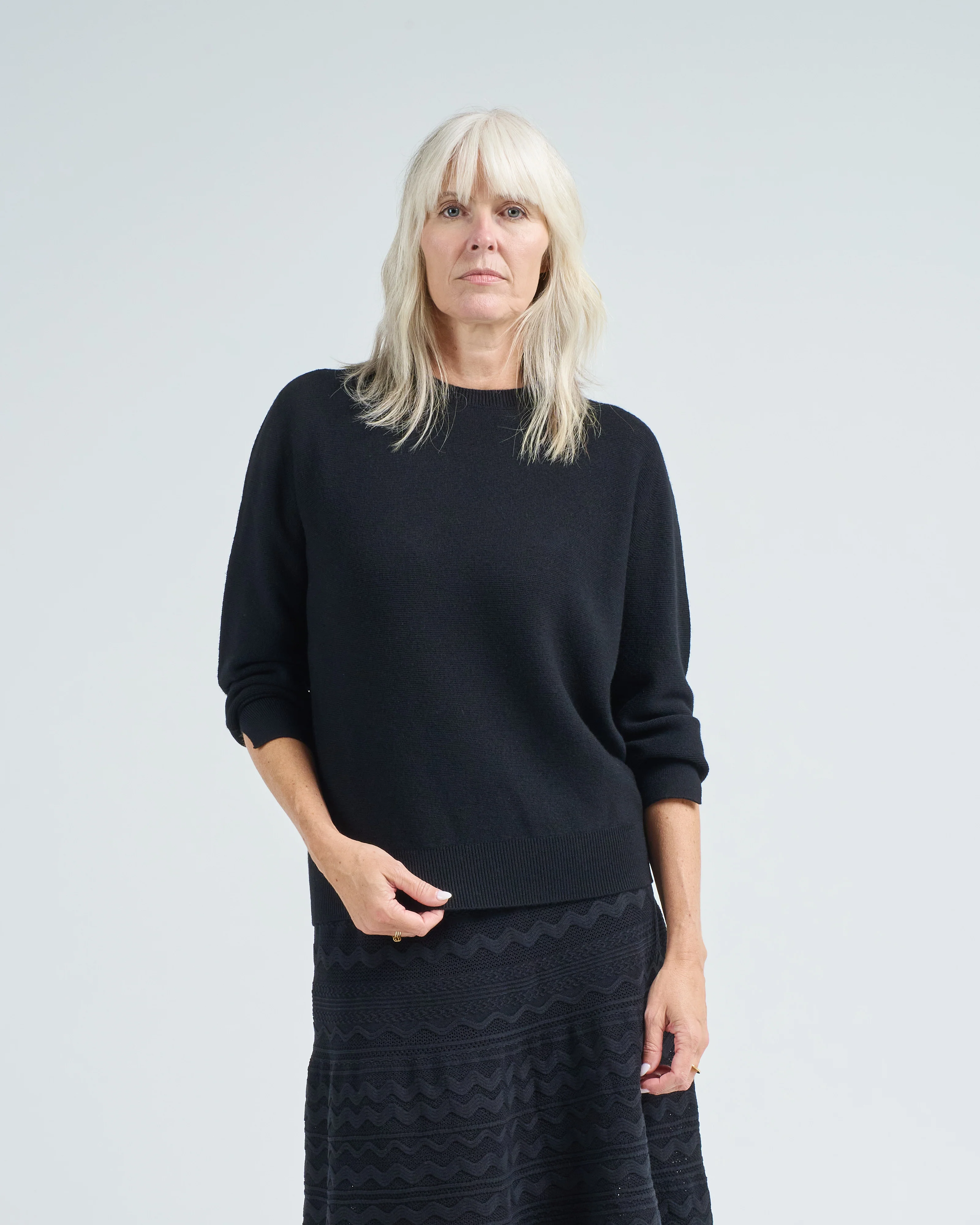 long sleeve jewelneck sweater - Image 3