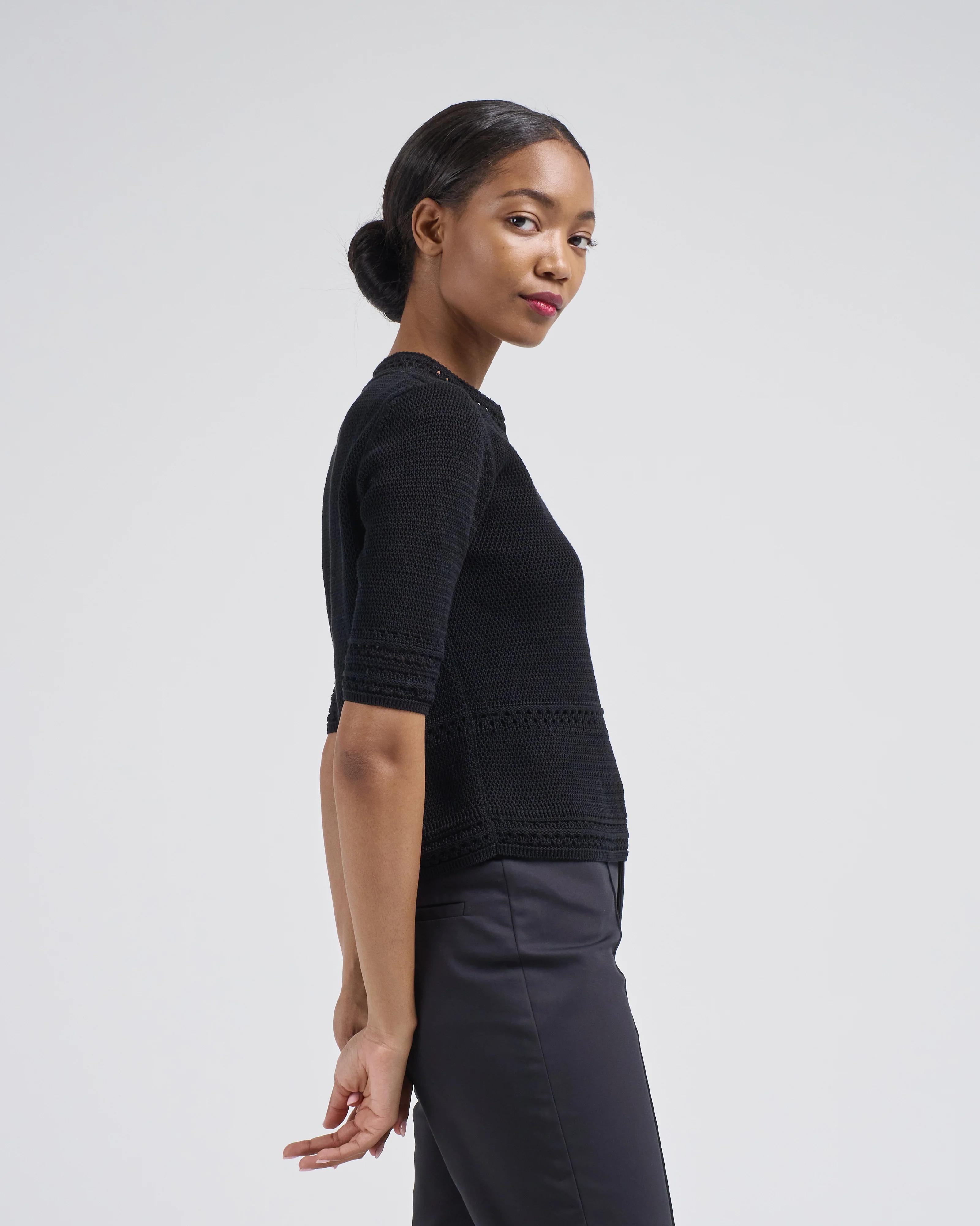 macrame stitch elbow knit top - Image 3