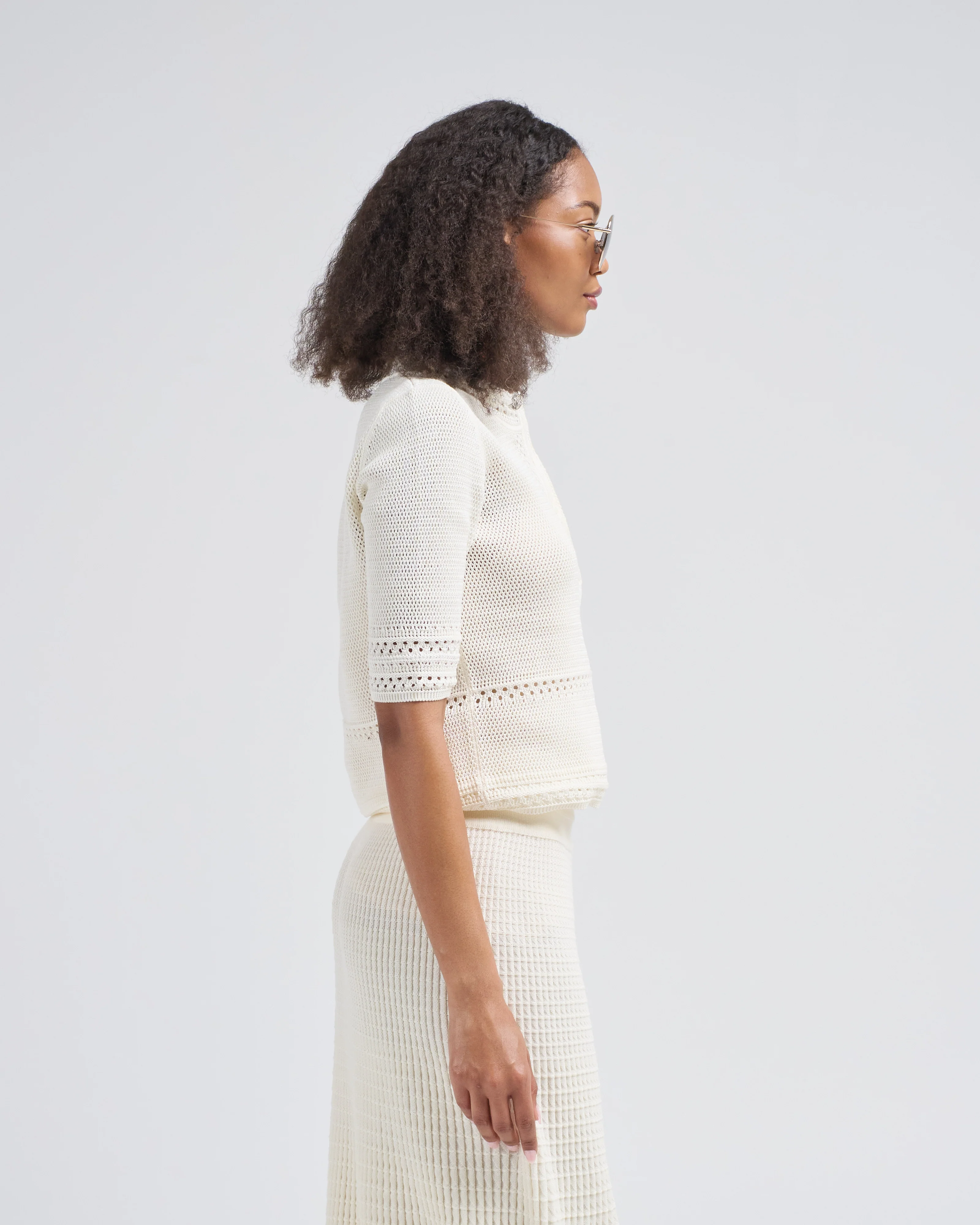 macrame stitch elbow knit top - Image 4