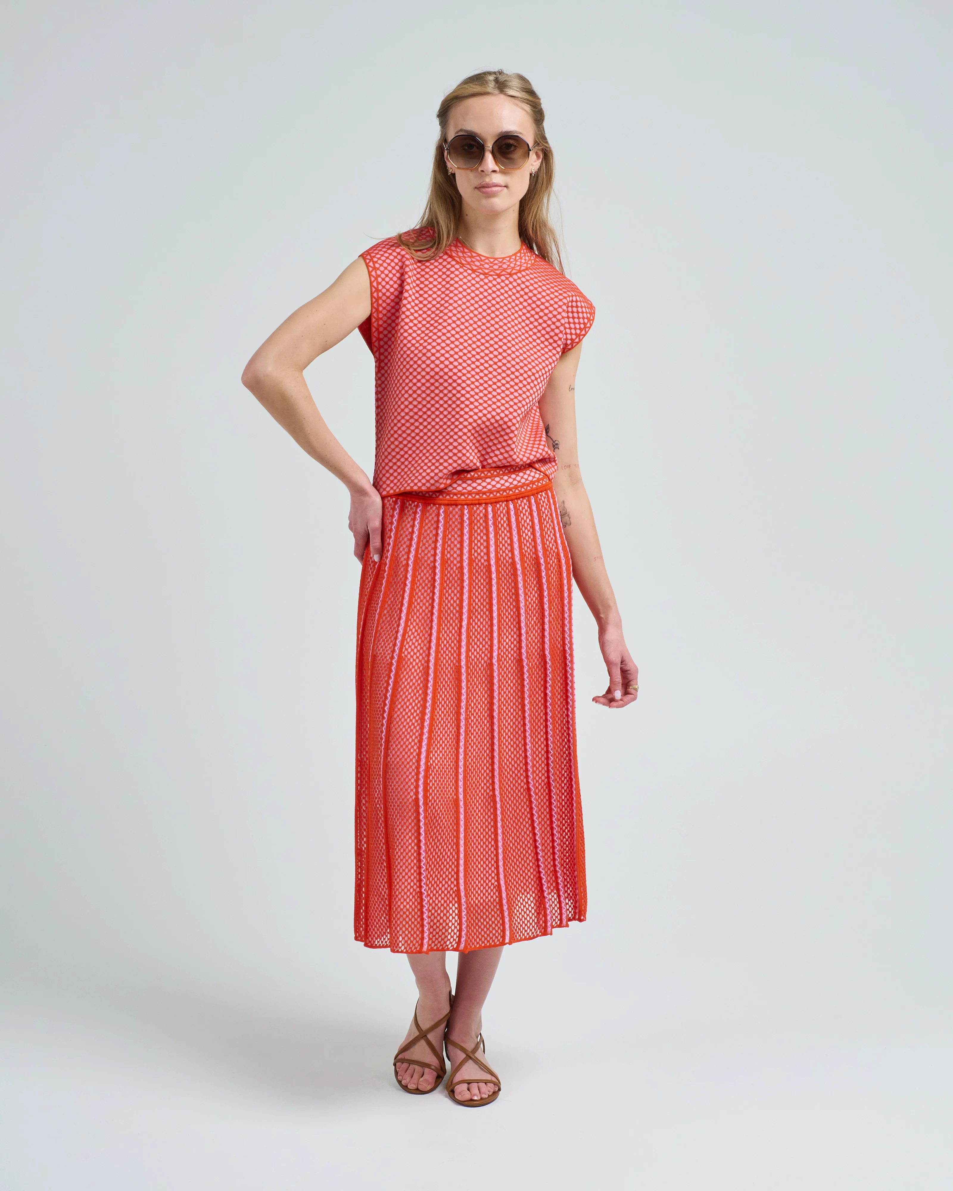 mesh midi skirt