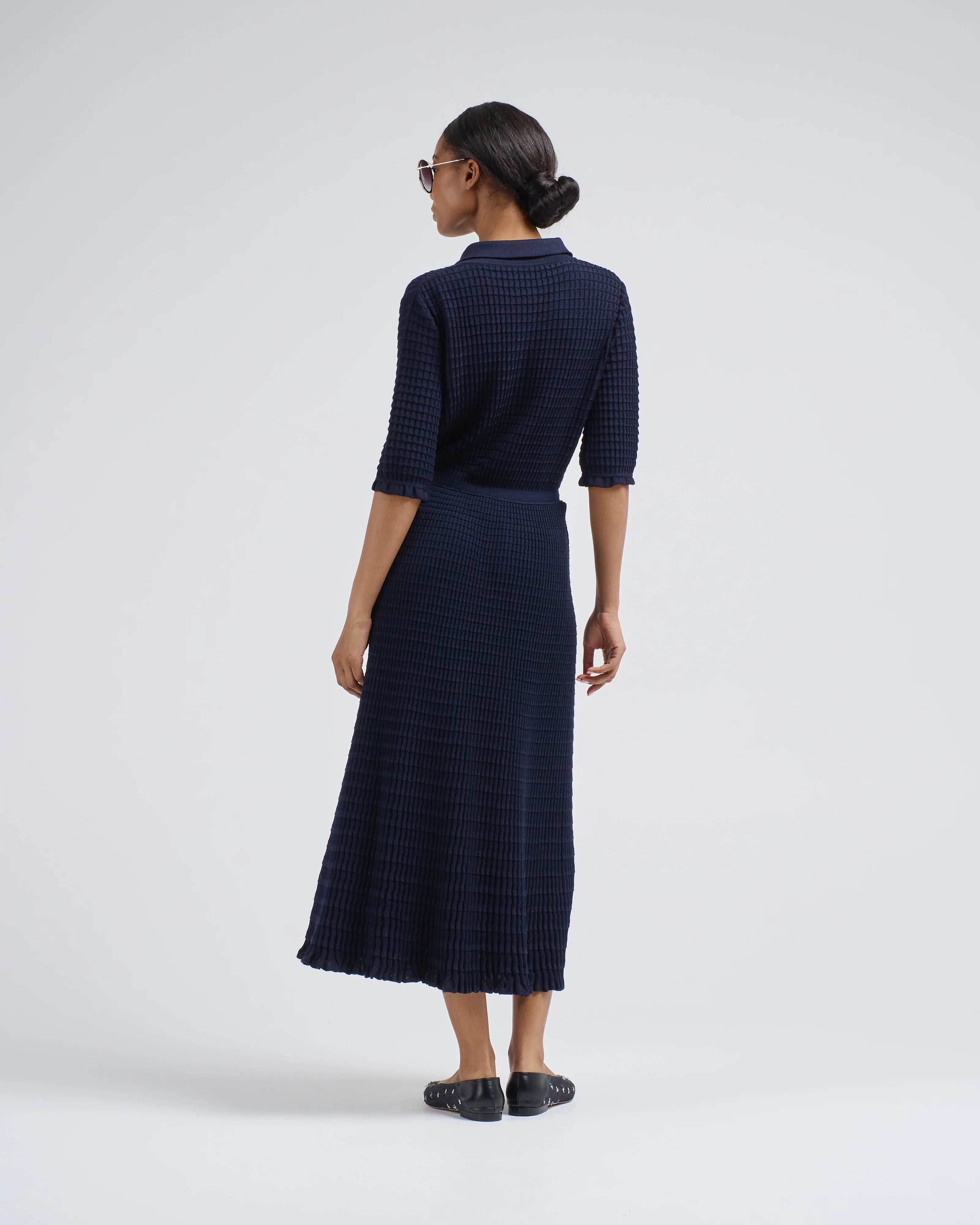 origami knit flowing long dress - Image 4