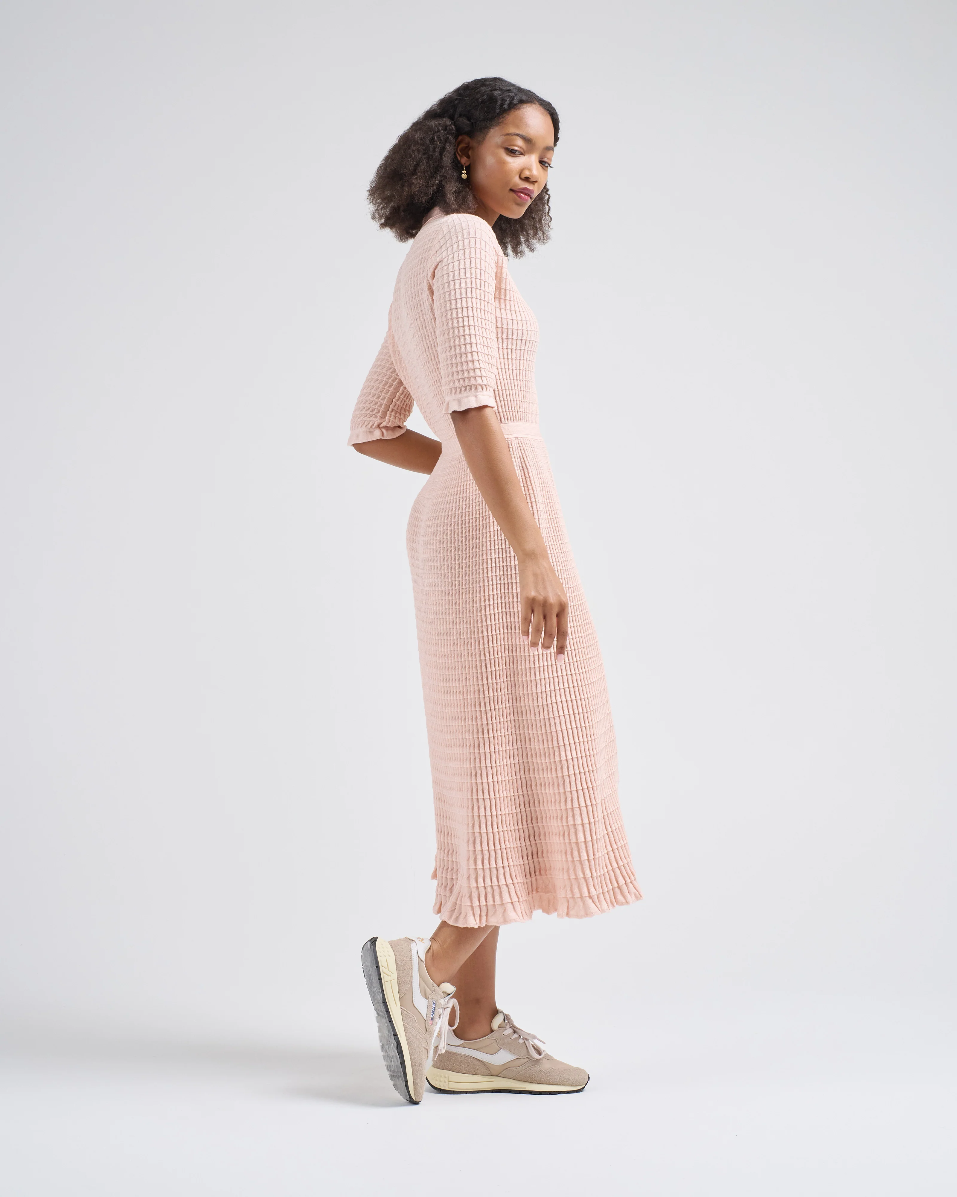 origami knit flowing long dress - Image 3
