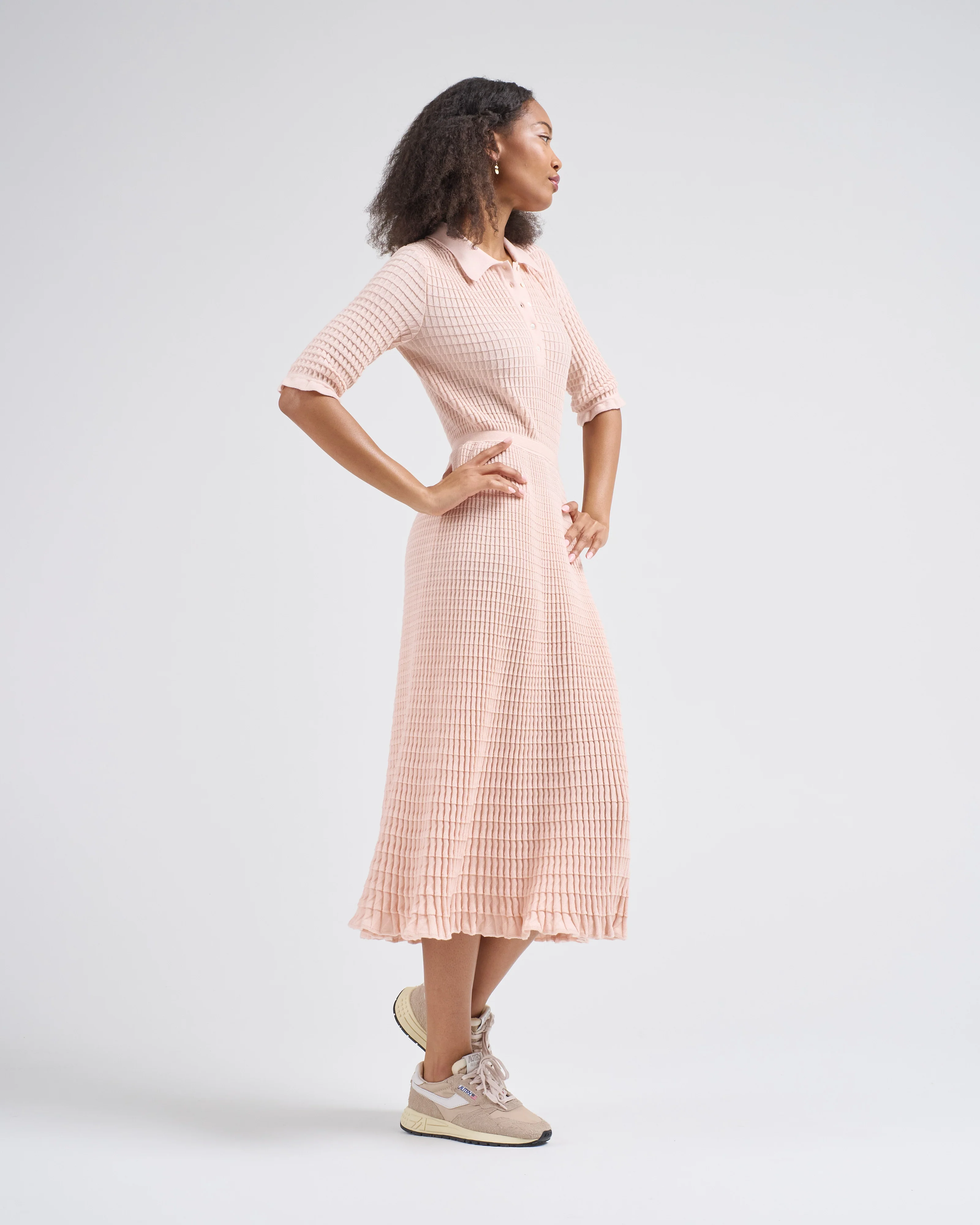 origami knit flowing long dress - Image 4