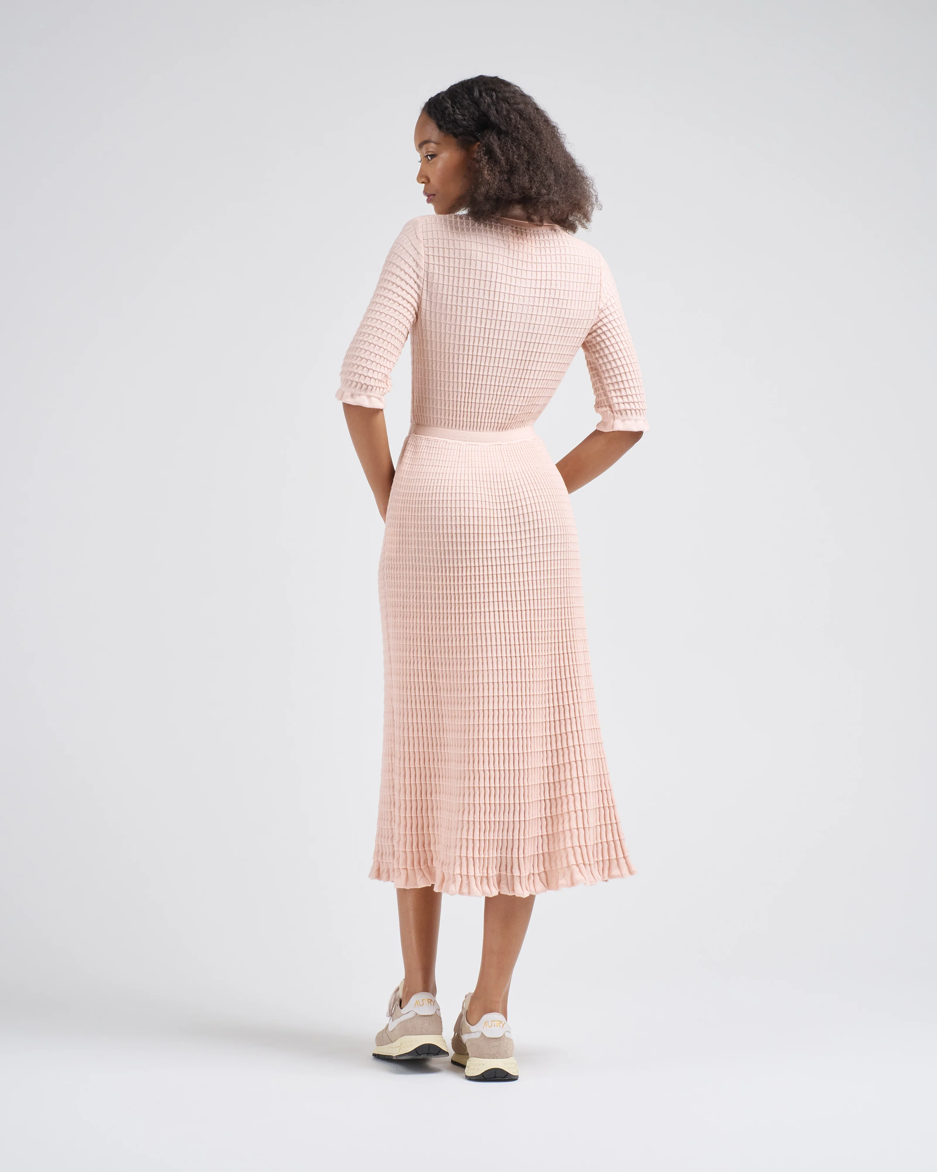 origami knit flowing long dress - Image 5