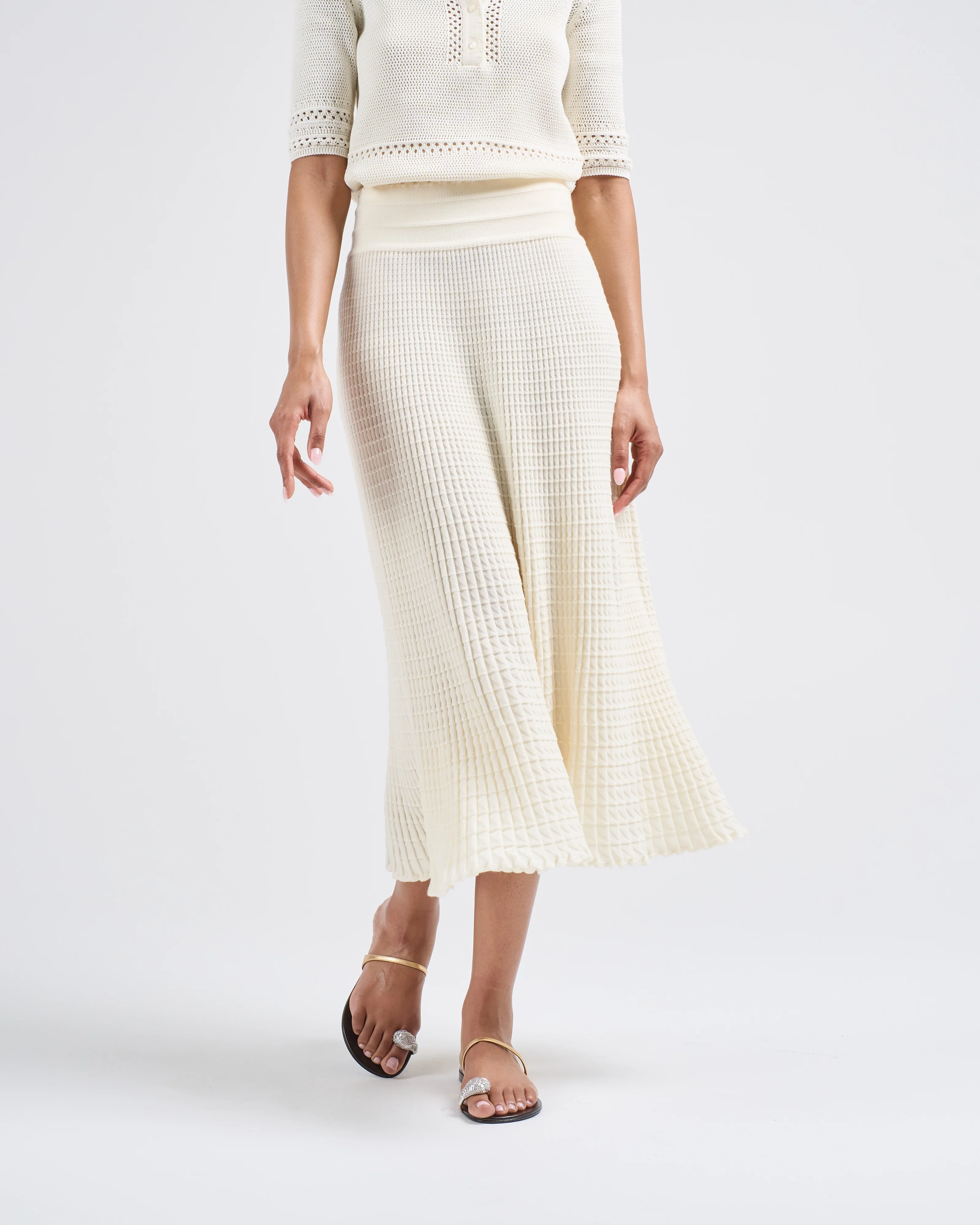 origami knit flowing skirt - Image 3