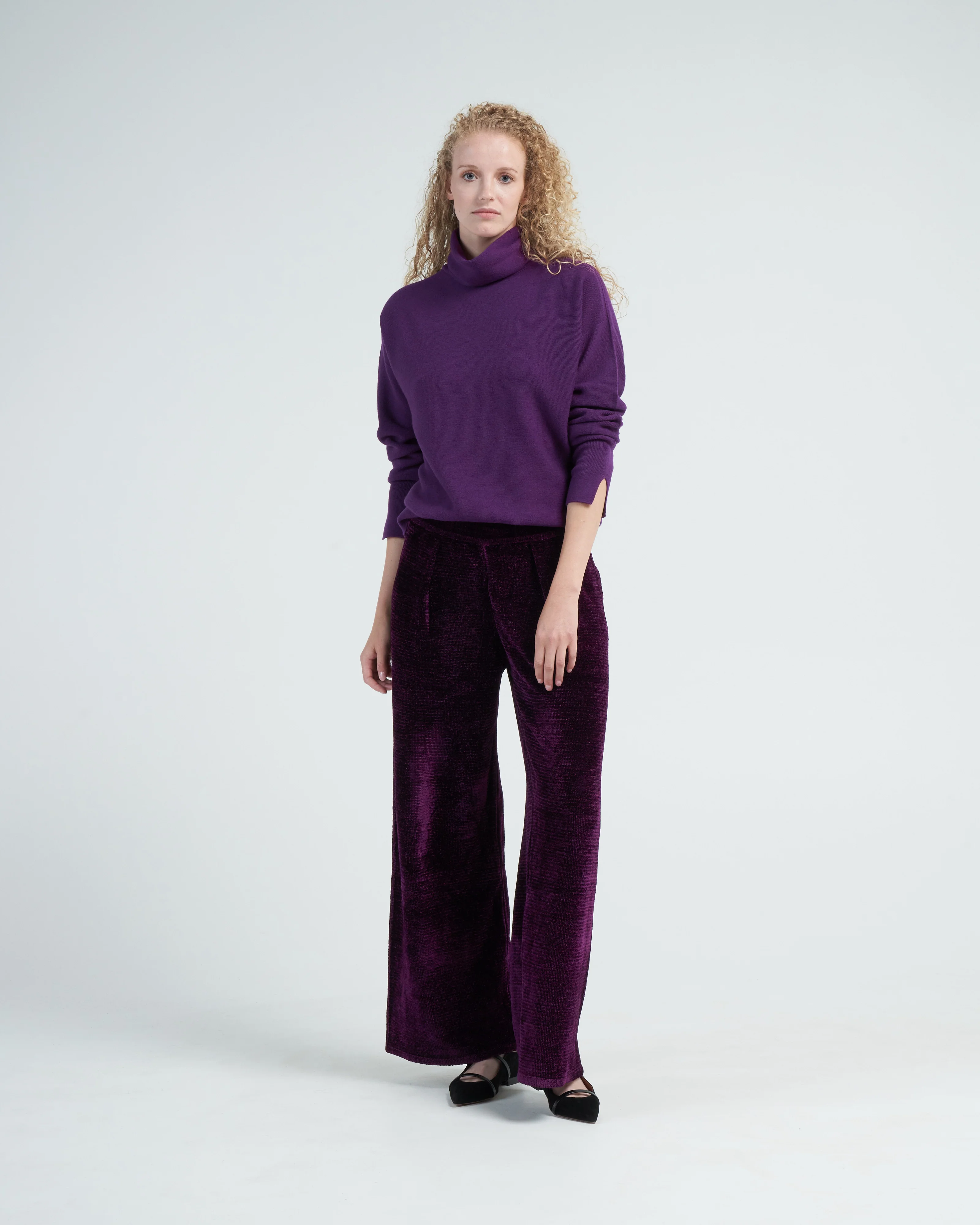 oversized high collar - royal purple - Image 2