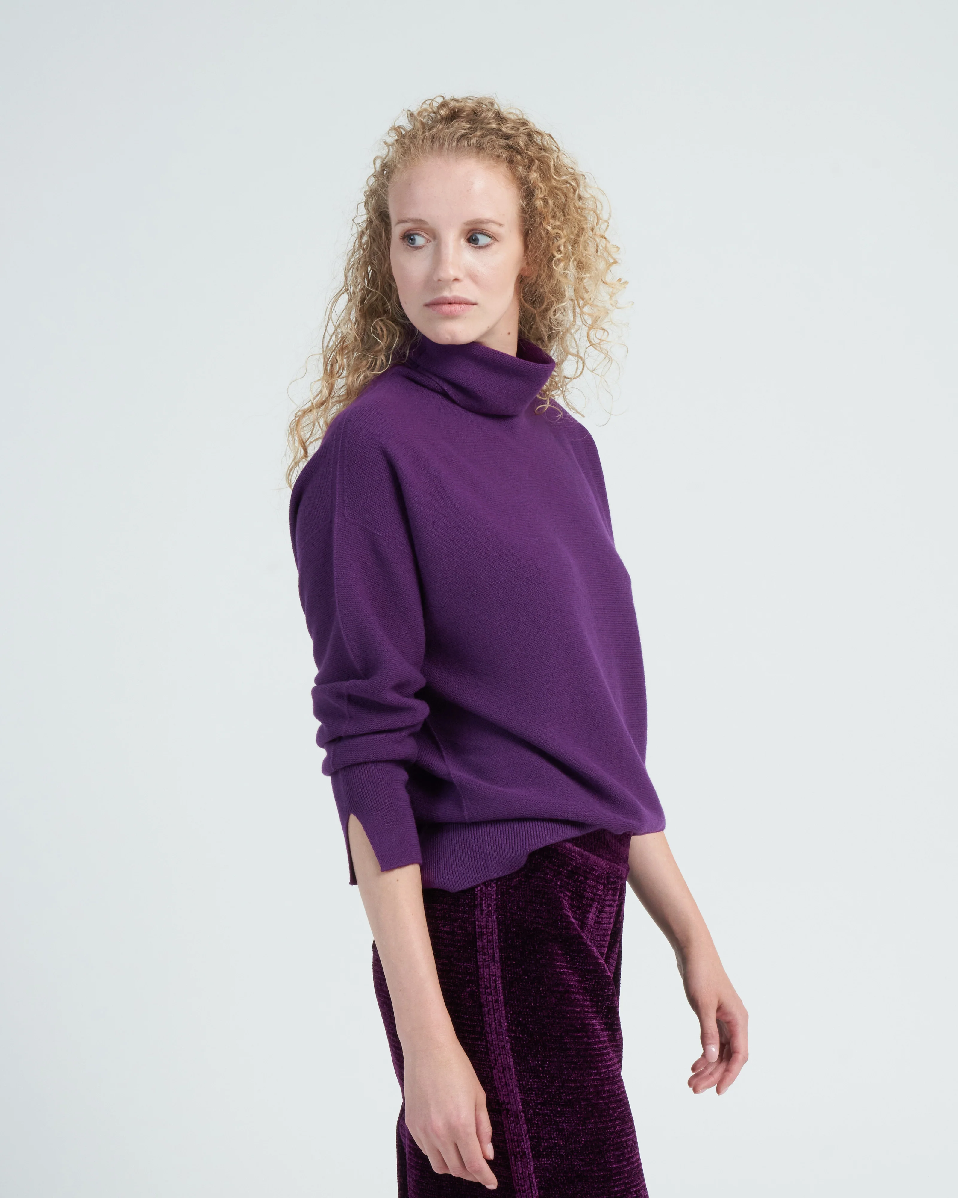 oversized high collar - royal purple - Image 3