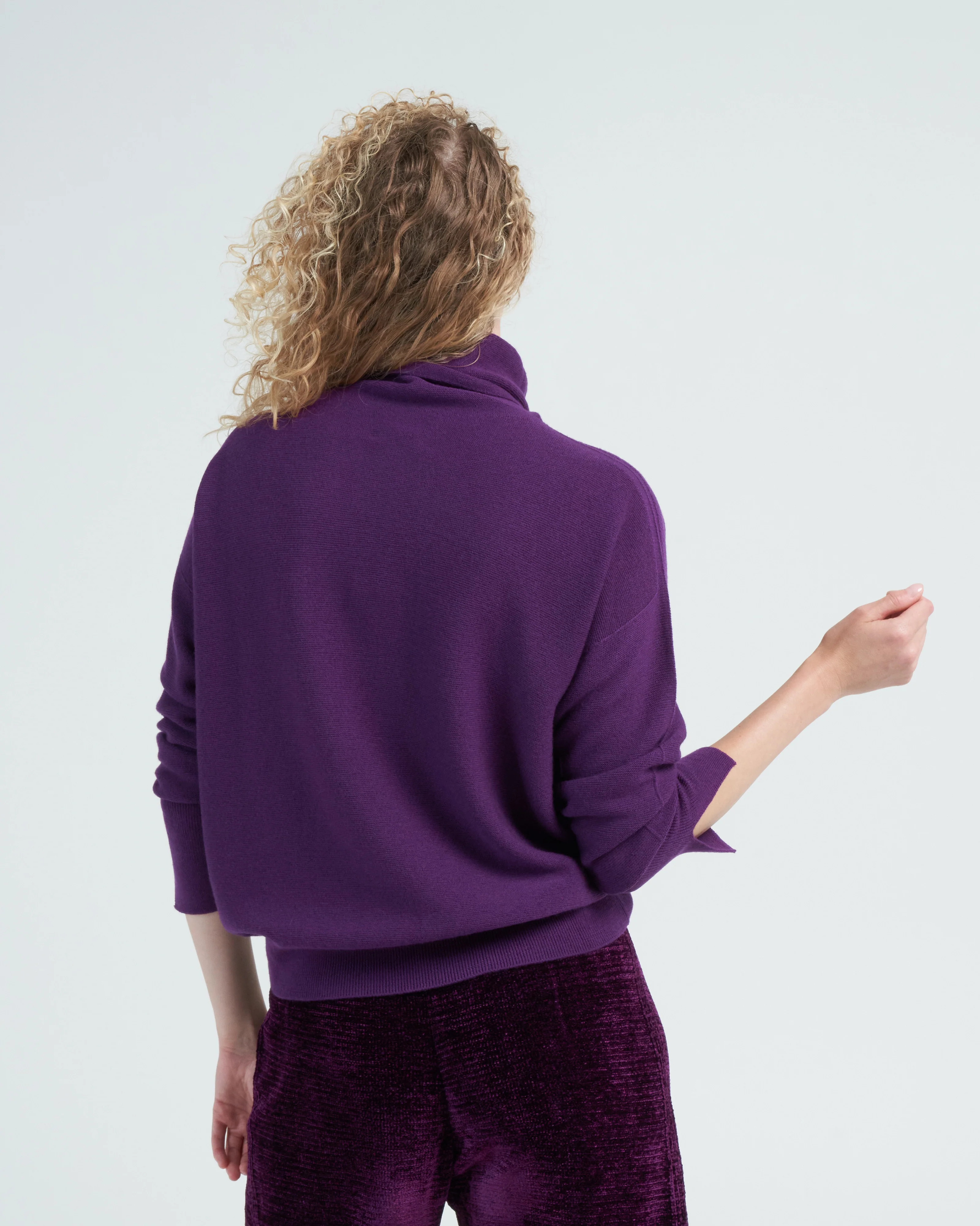 oversized high collar - royal purple - Image 4