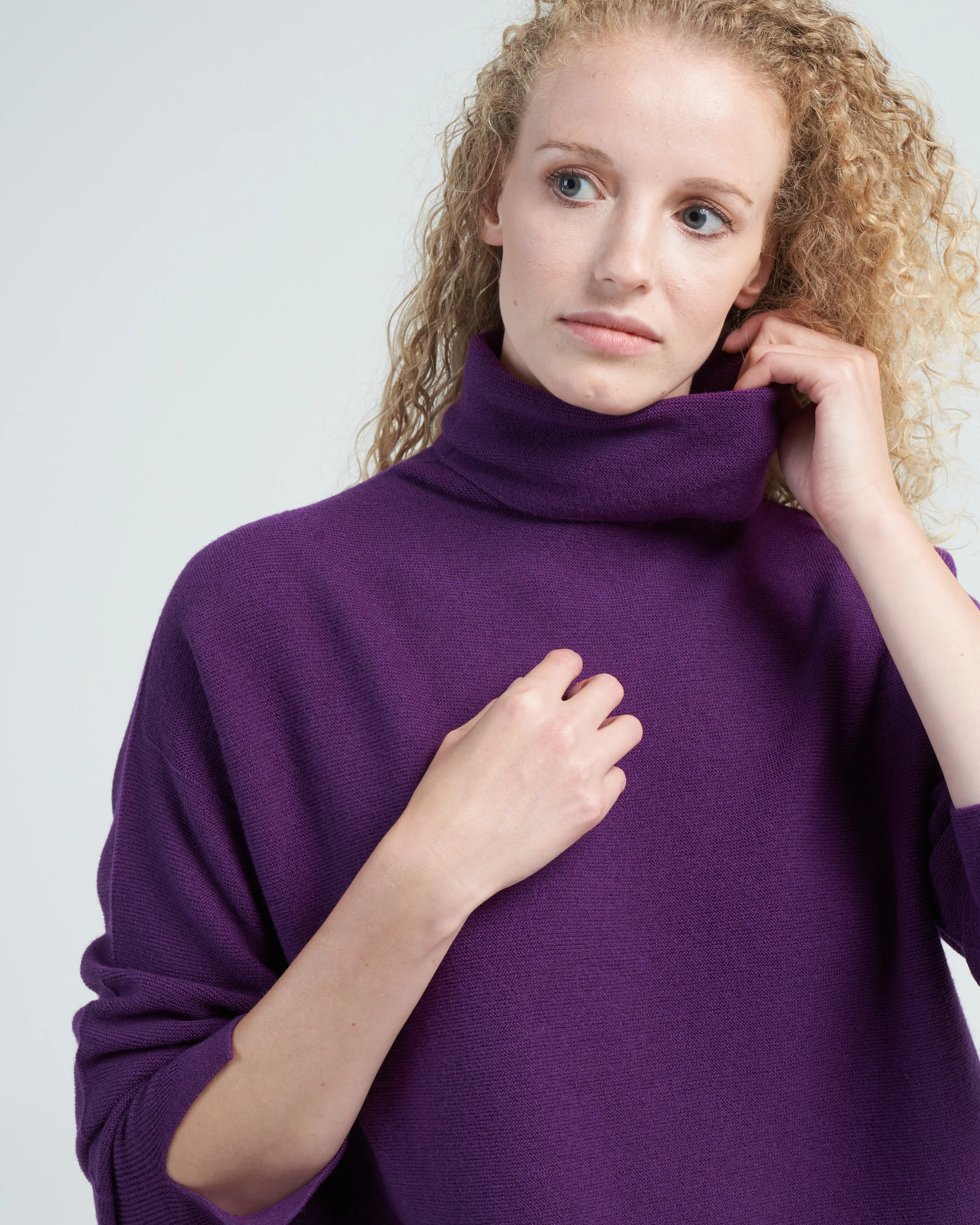 oversized high collar - royal purple - Image 5